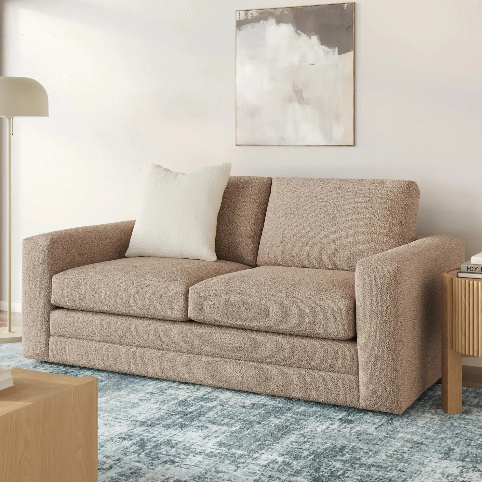 Riley 74" Loveseat - Sandstone Wool Bouclé