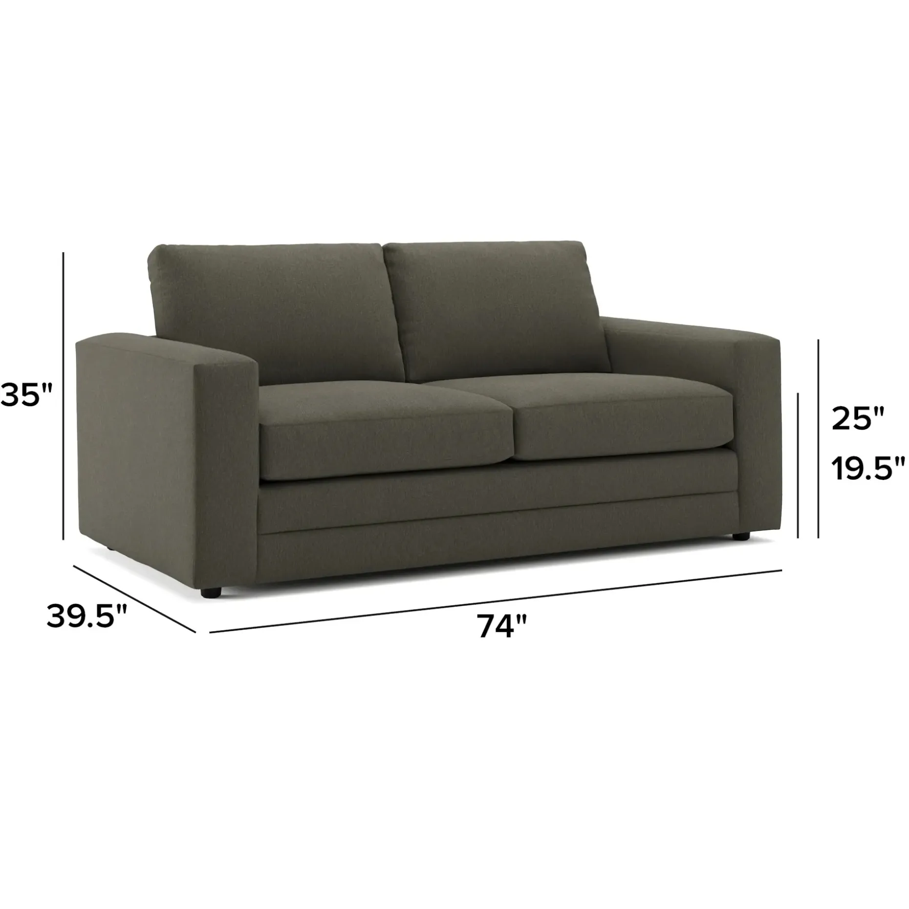 Riley 74" Loveseat - Silver Moss