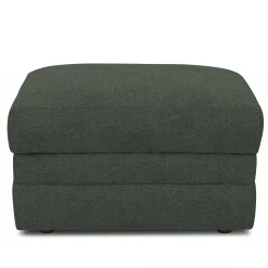 Riley 28" Ottoman - Green Wool Bouclé
