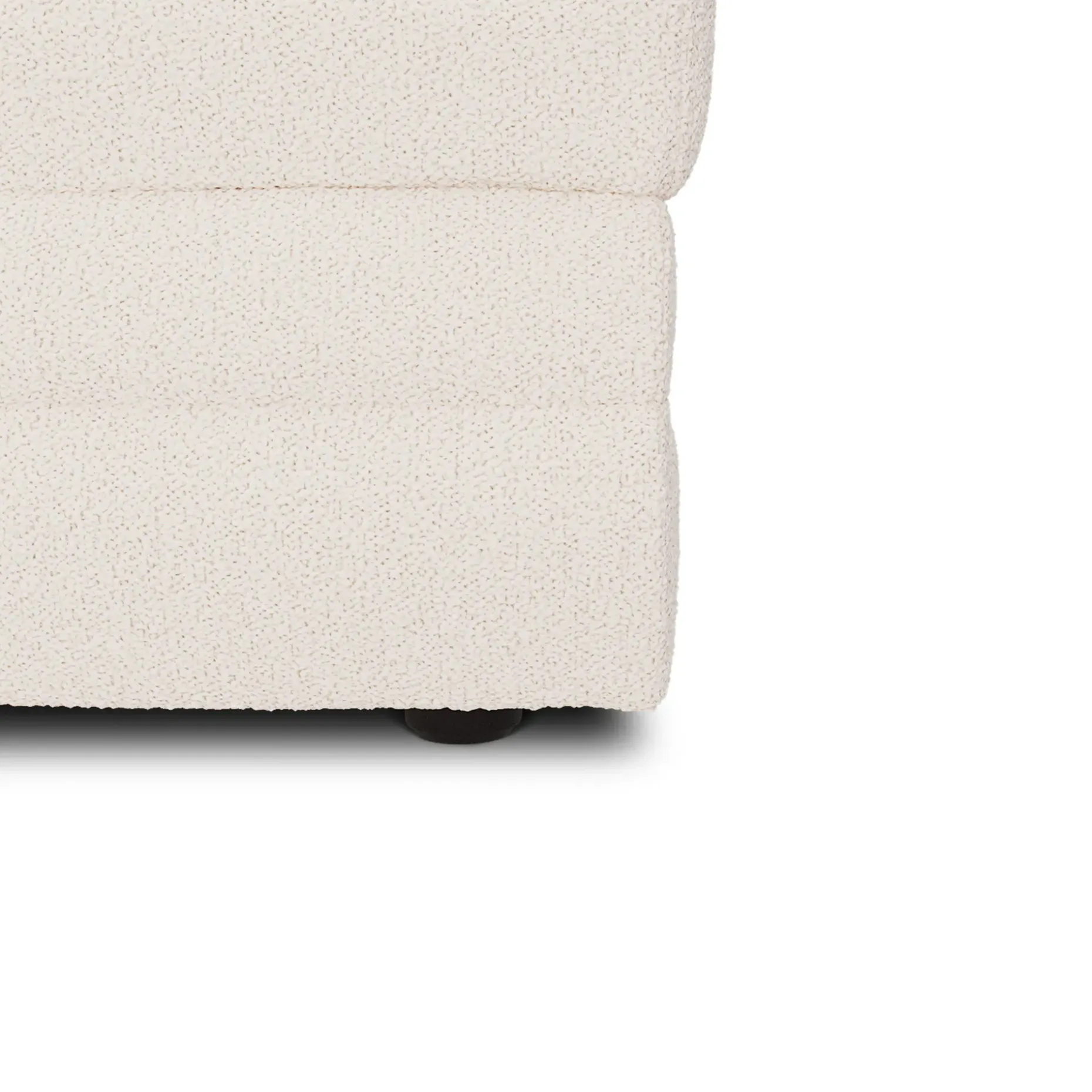 Riley 28" Ottoman - Ivory Wool Bouclé