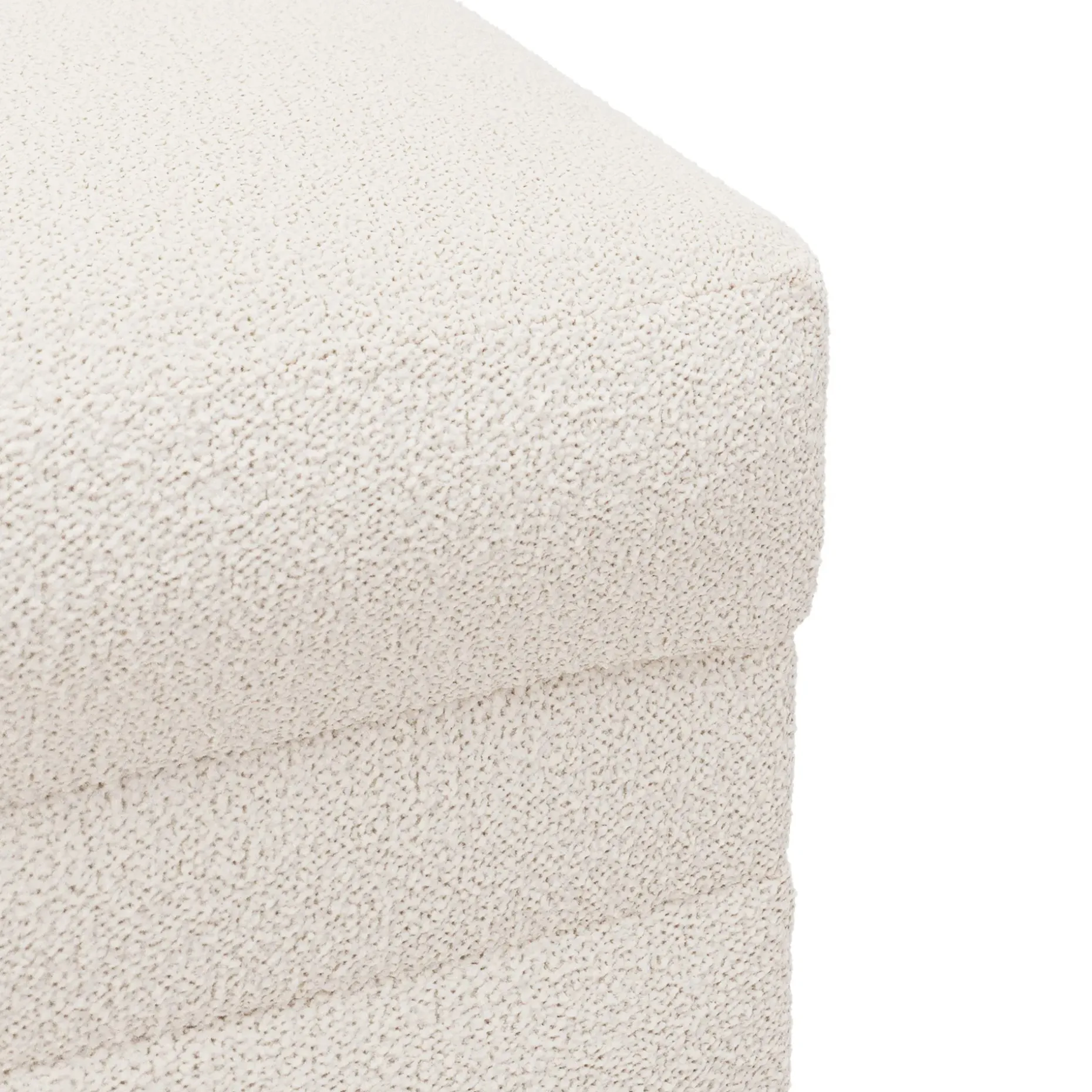 Riley 28" Ottoman - Ivory Wool Bouclé