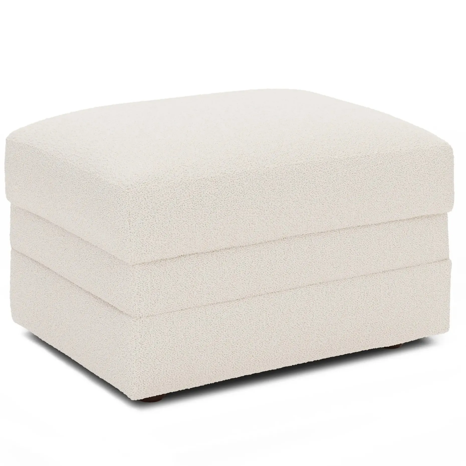 Riley 28" Ottoman - Ivory Wool Bouclé