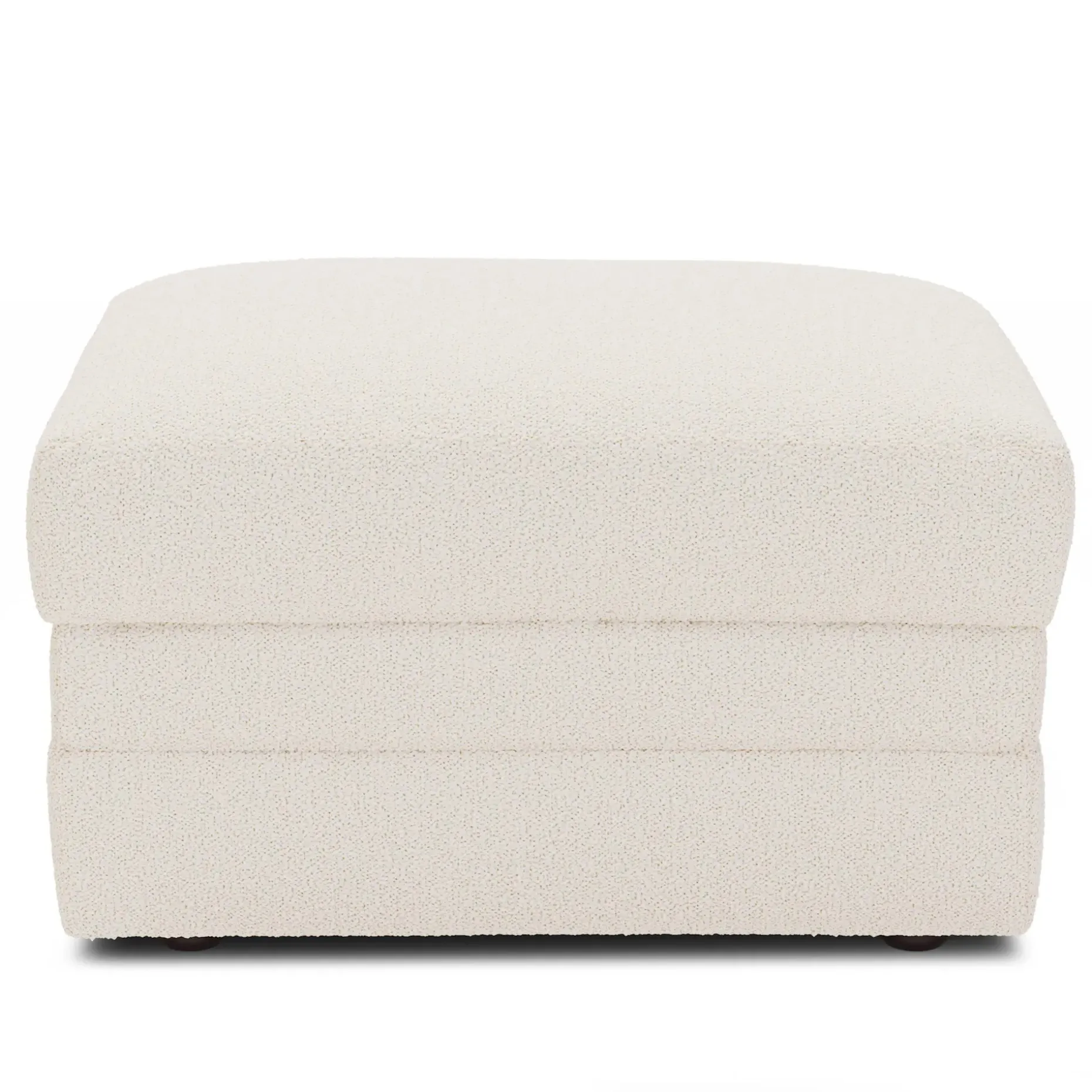 Riley 28" Ottoman - Ivory Wool Bouclé