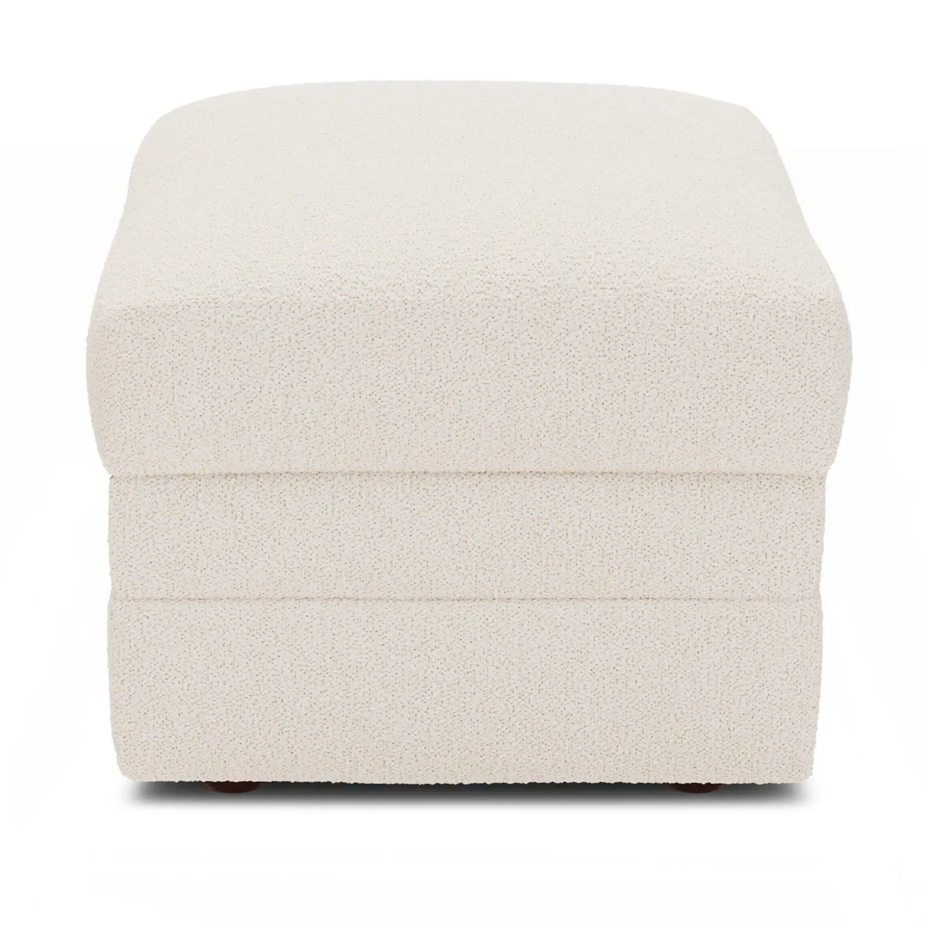 Riley 28" Ottoman - Ivory Wool Bouclé