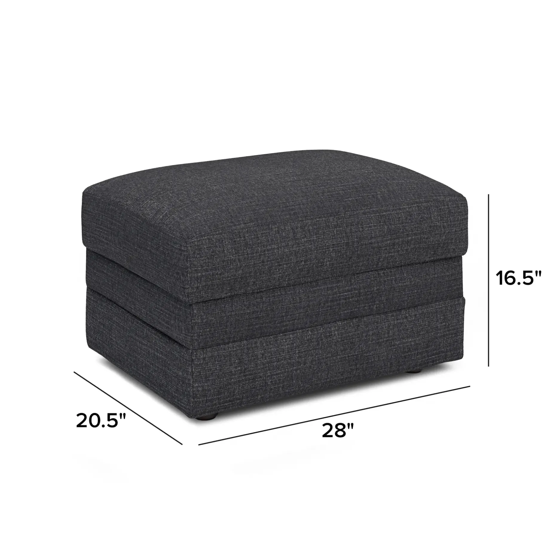 Riley 28" Ottoman - Napa Charcoal
