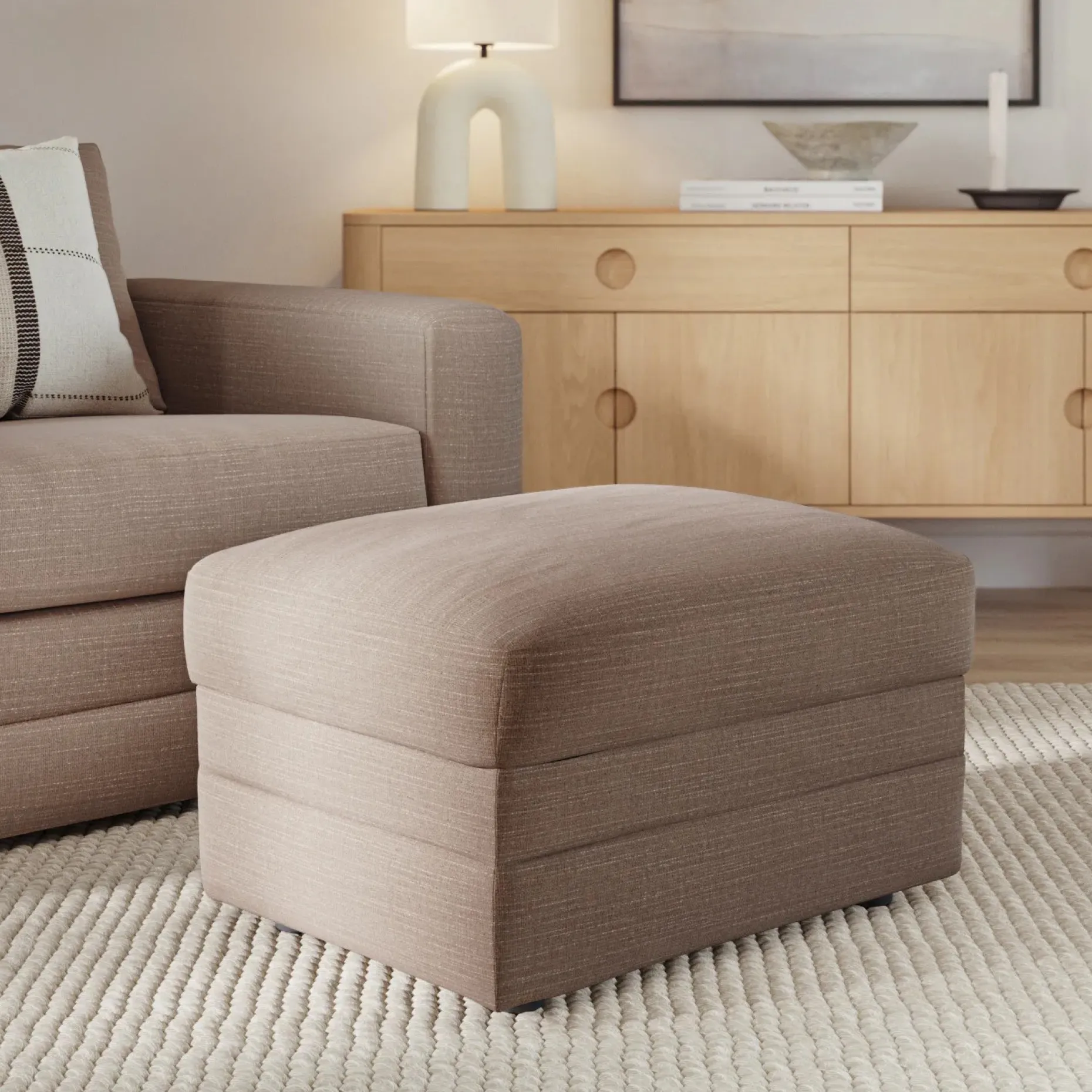 Riley 28" Ottoman - Napa Quartz