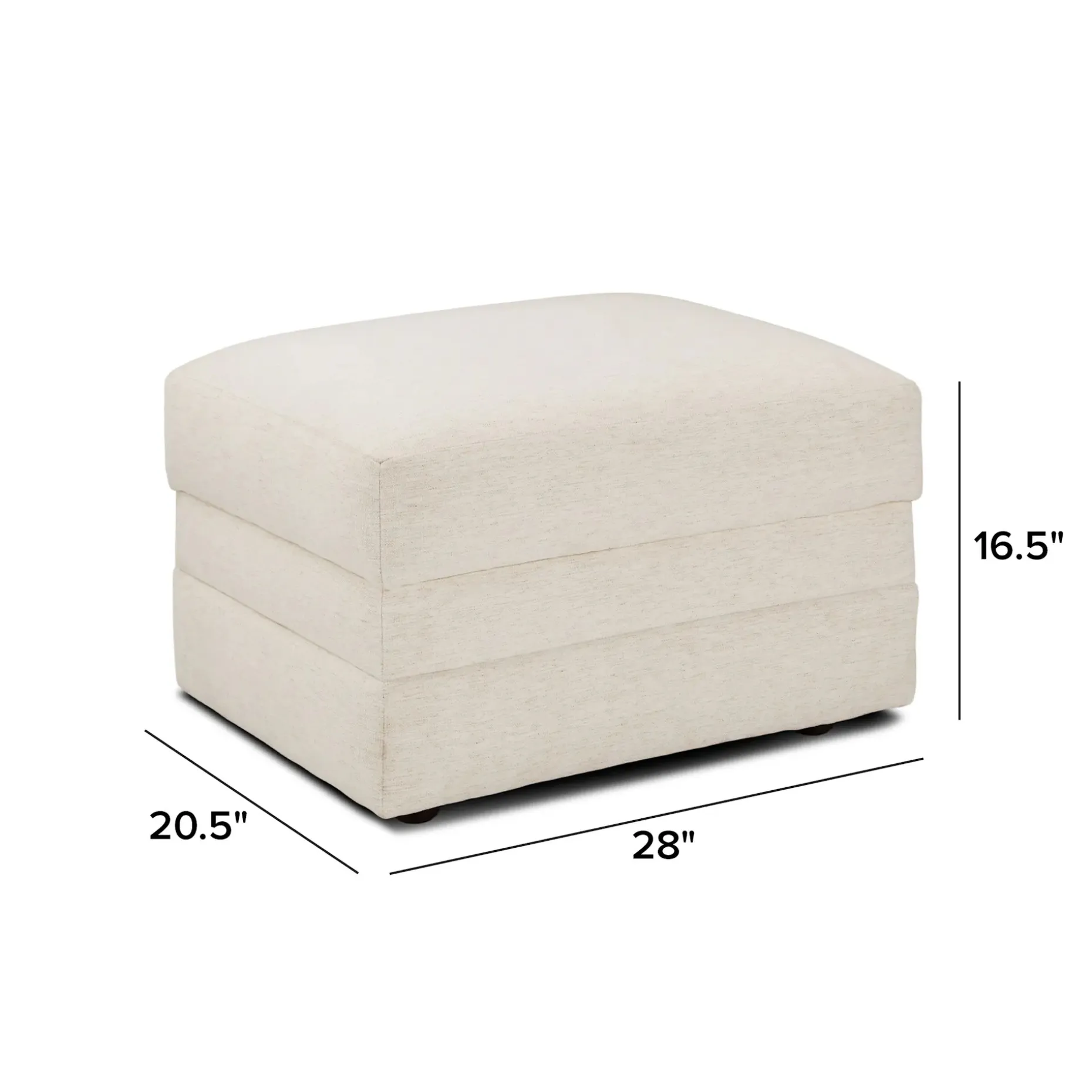 Riley 28" Ottoman - Napa White