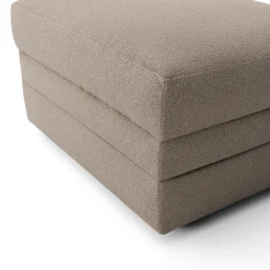 Riley 28" Ottoman - Sandstone Wool Bouclé