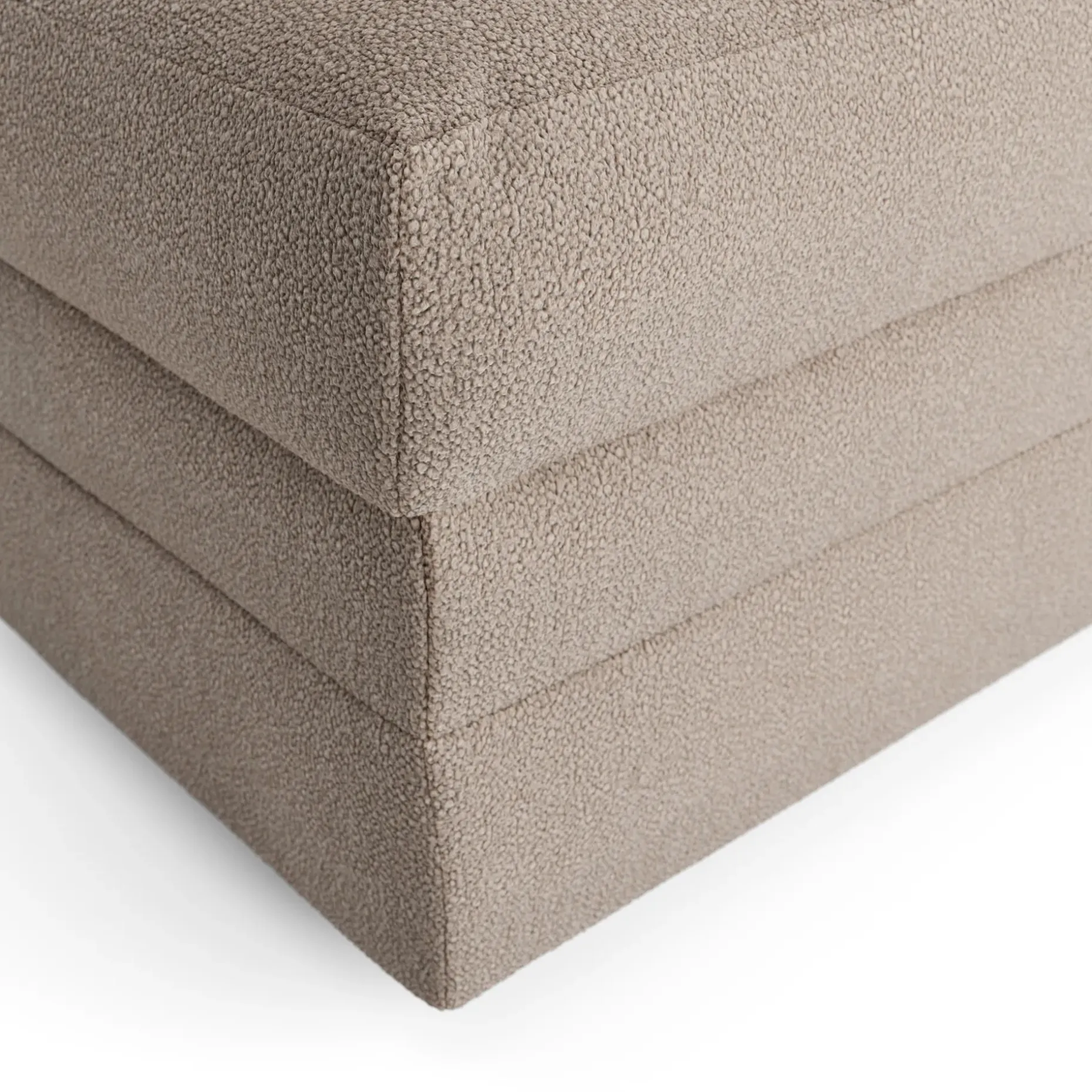 Riley 28" Ottoman - Sandstone Wool Bouclé