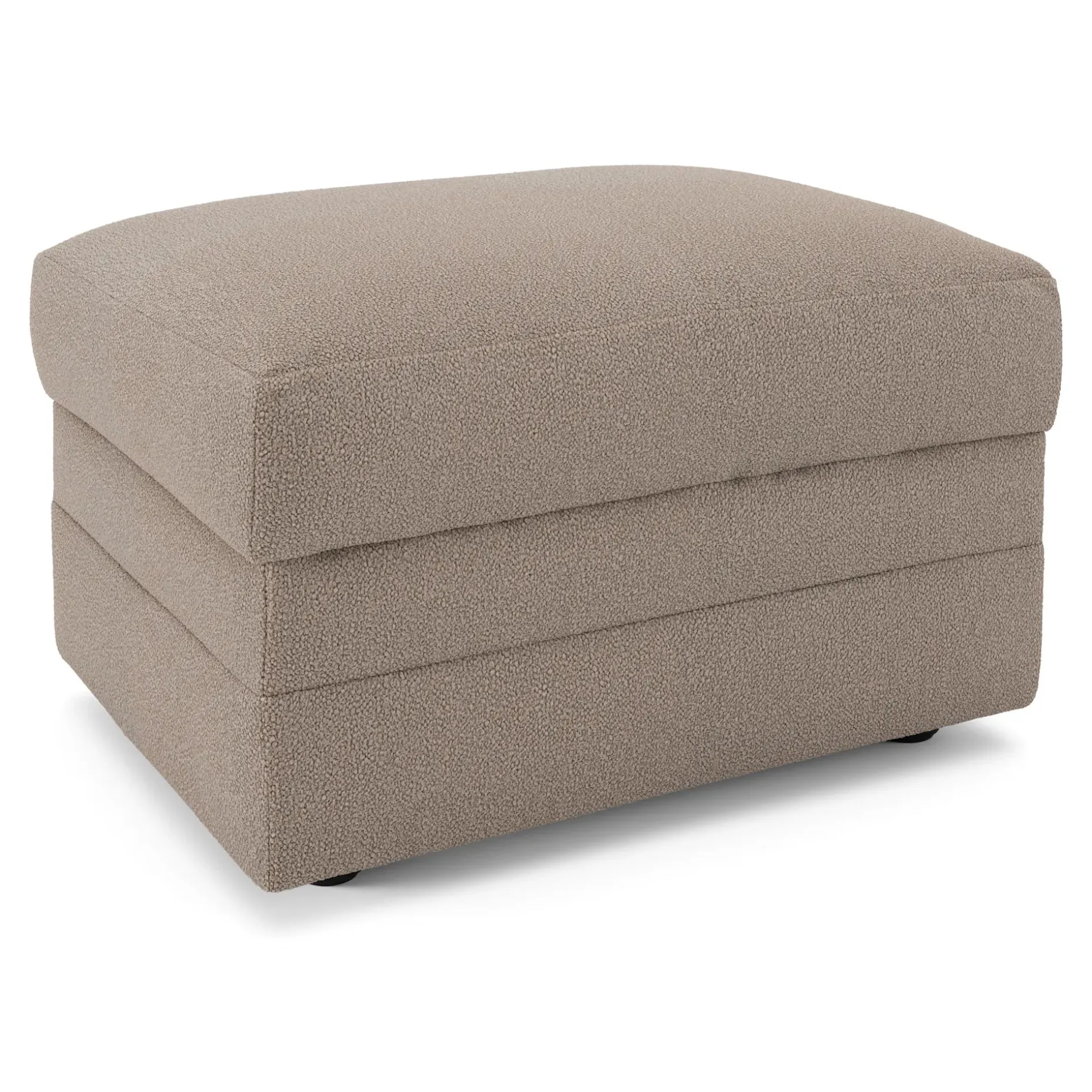 Riley 28" Ottoman - Sandstone Wool Bouclé