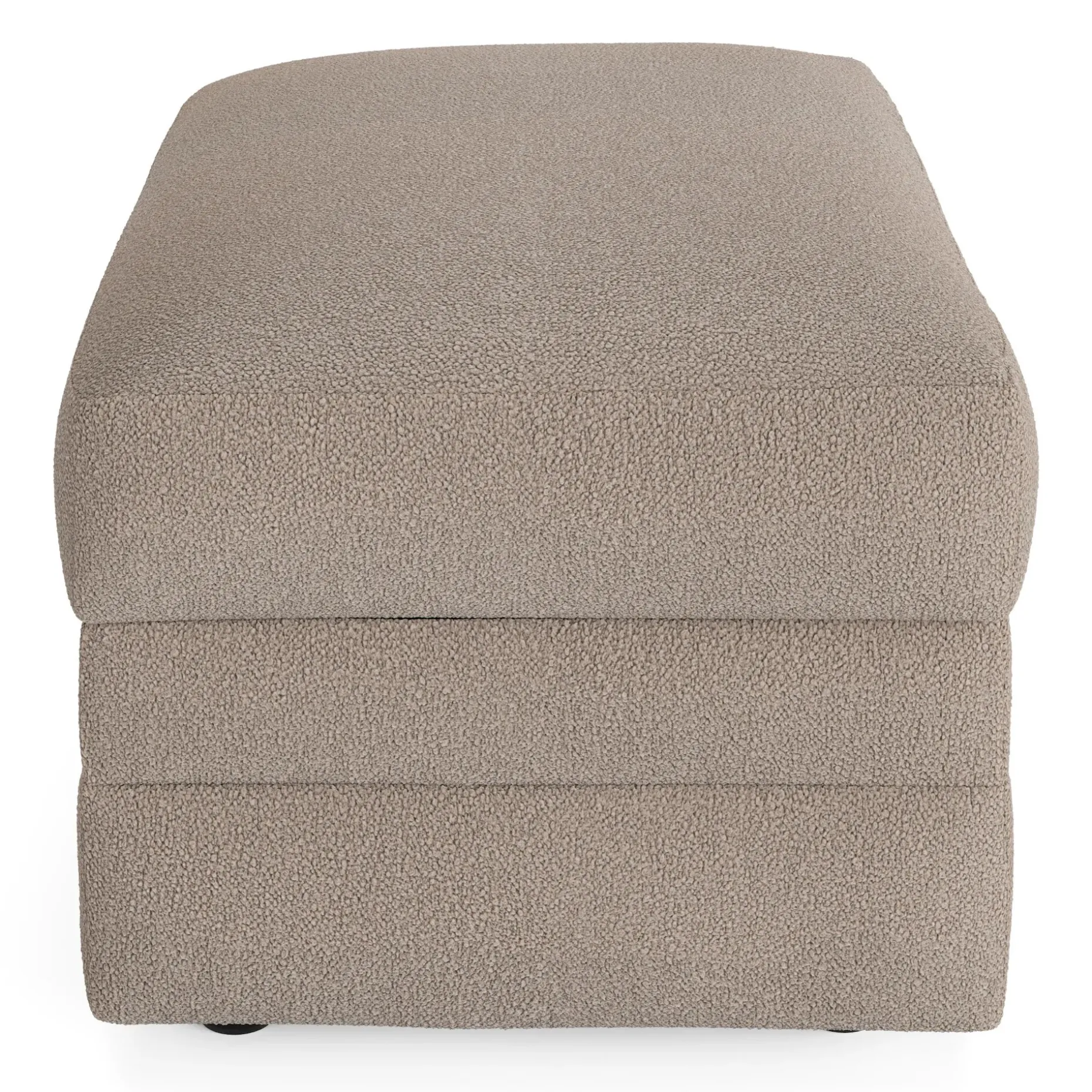 Riley 28" Ottoman - Sandstone Wool Bouclé