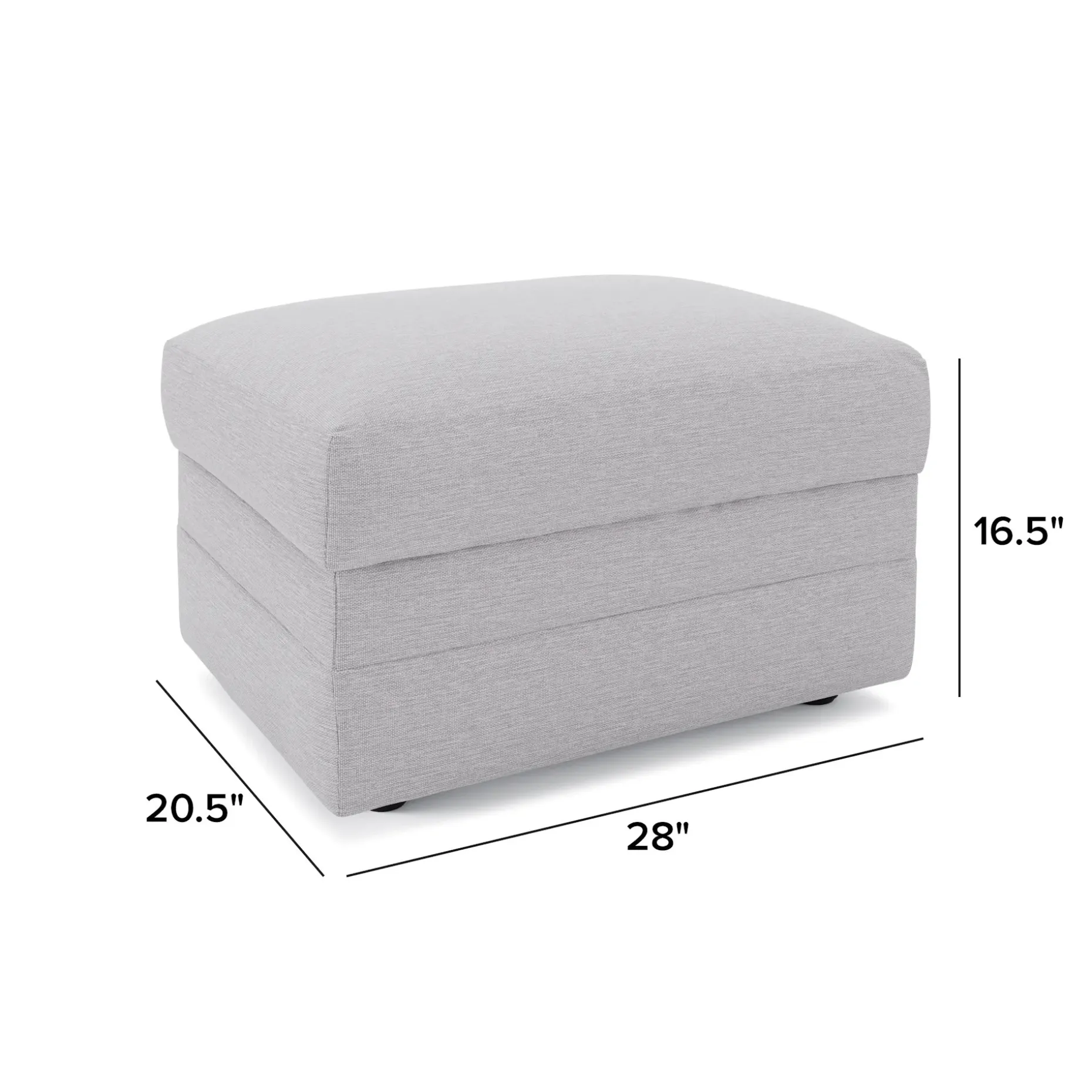 Riley 28" Ottoman - Silver Ivory