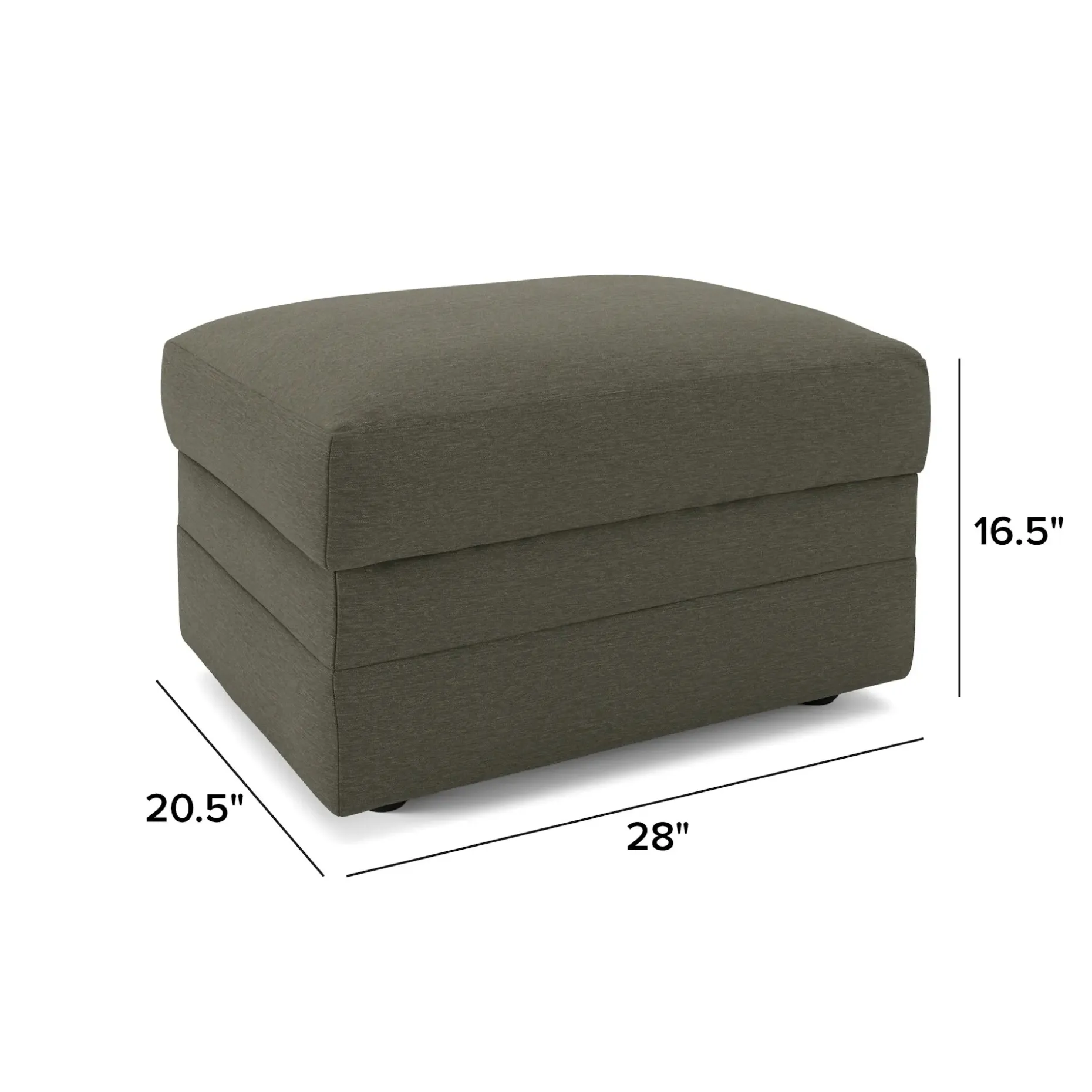 Riley 28" Ottoman - Silver Moss