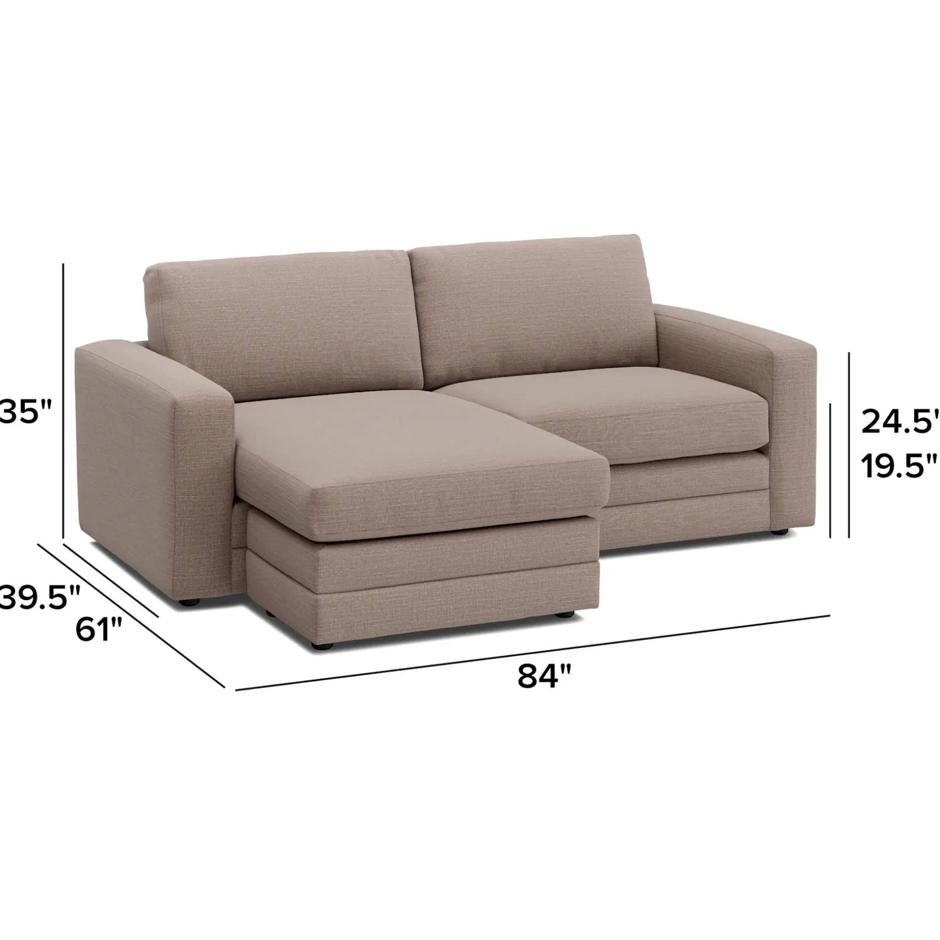 Riley 84" Reversible Storage Sectional - Napa Quartz