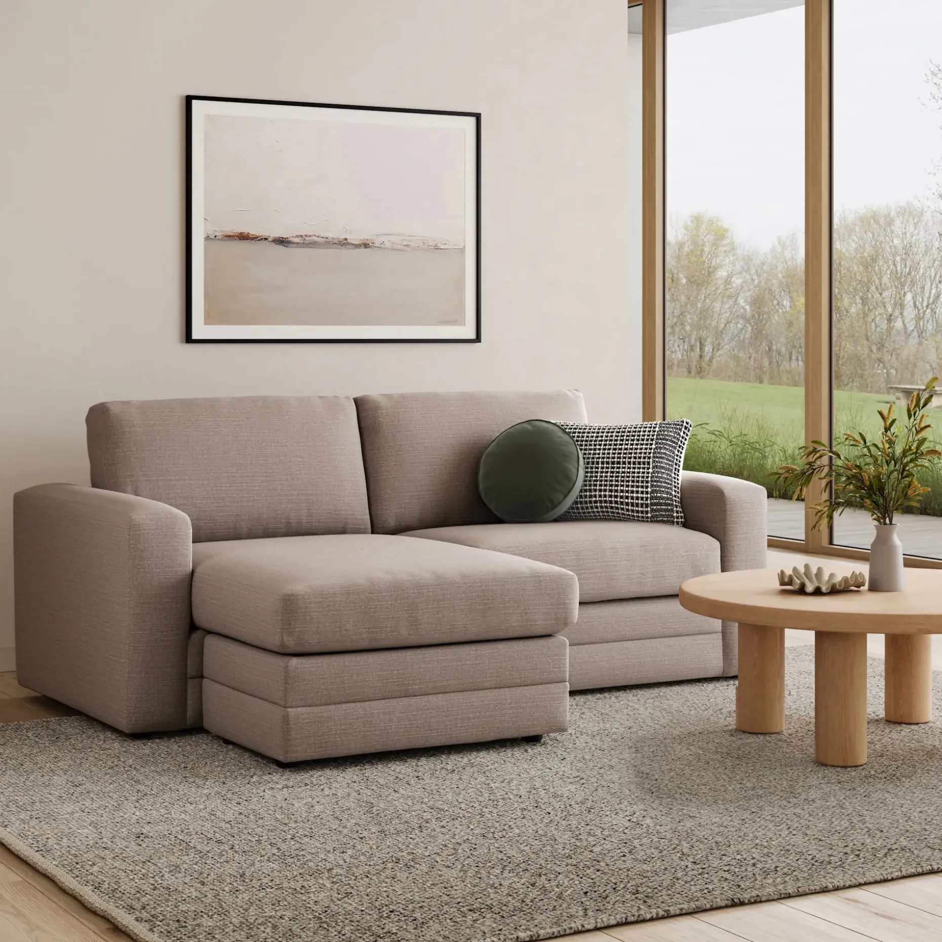 Riley 84" Reversible Storage Sectional - Napa Quartz