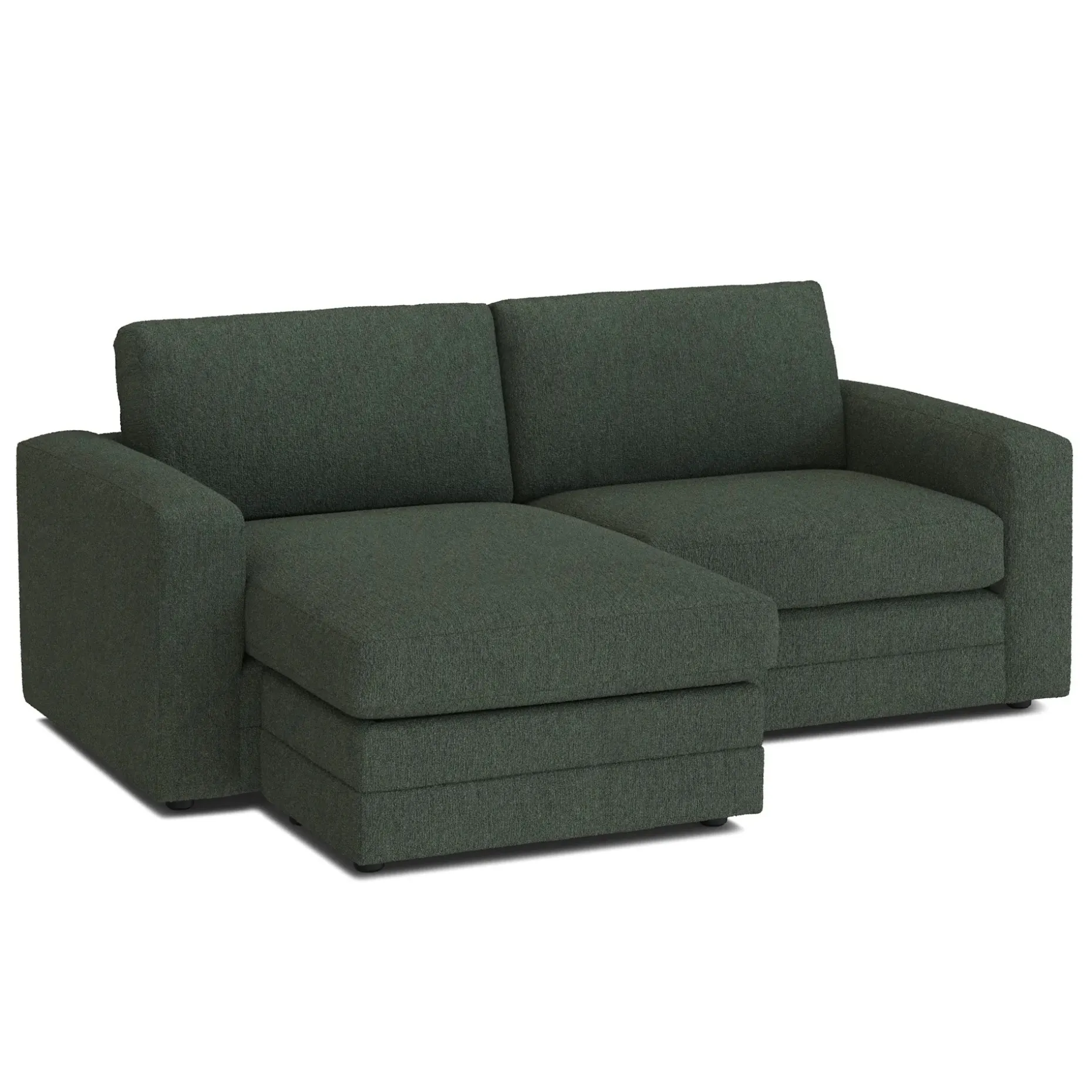 Riley 84" Reversible Storage Sectional - Green Wool Bouclé