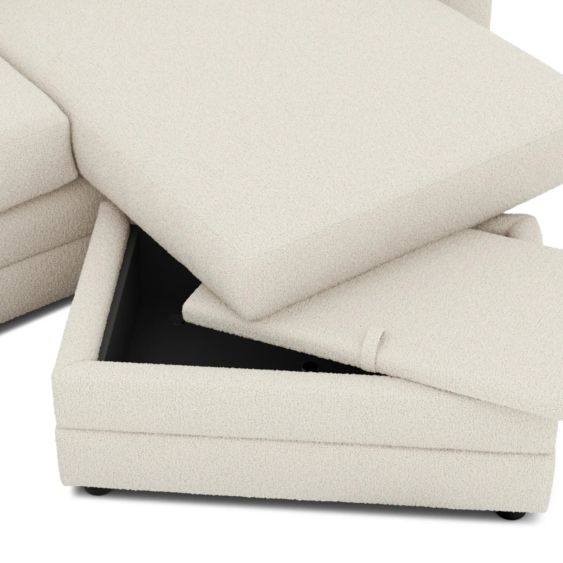 Riley 84" Reversible Storage Sectional - Ivory Wool Bouclé