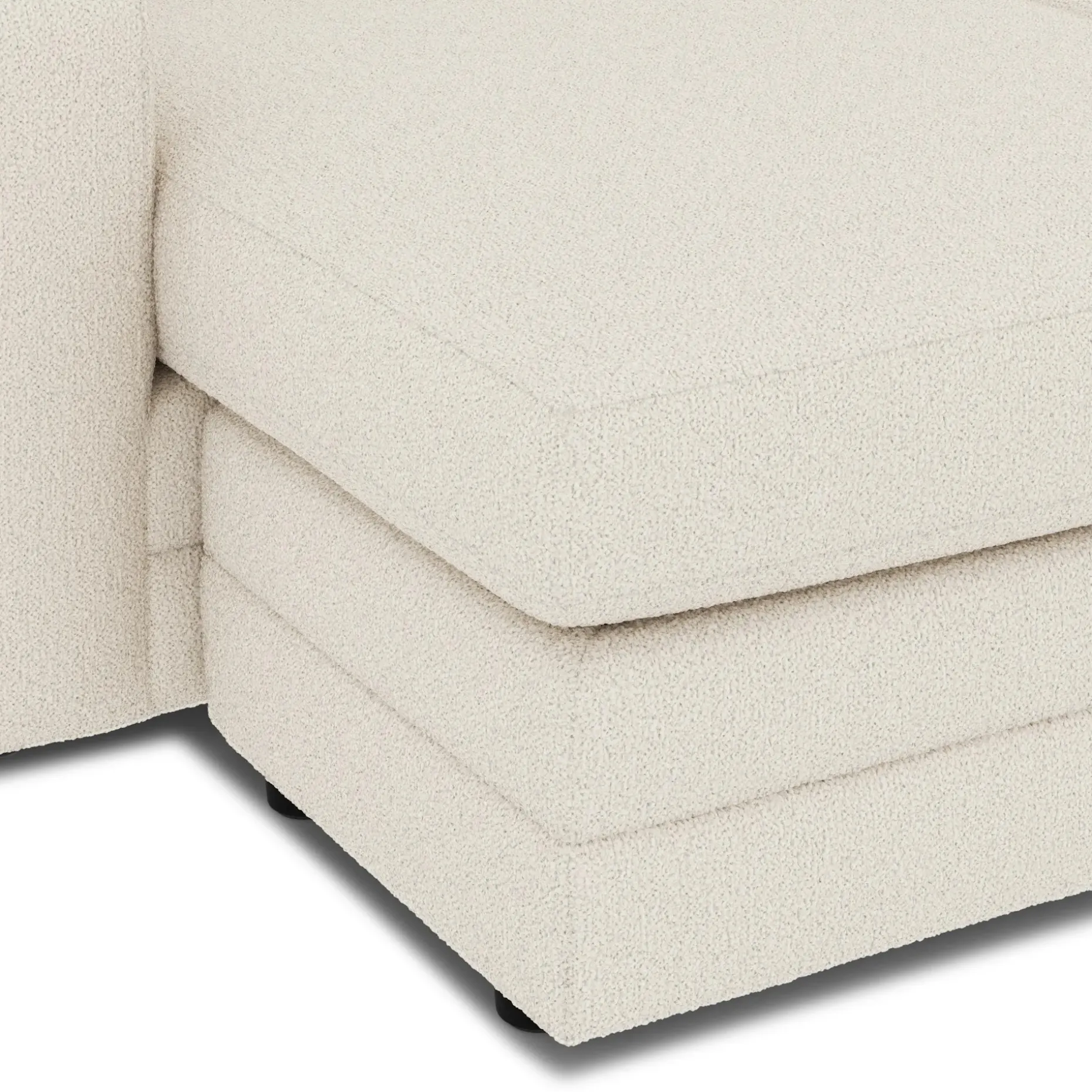 Riley 84" Reversible Storage Sectional - Ivory Wool Bouclé