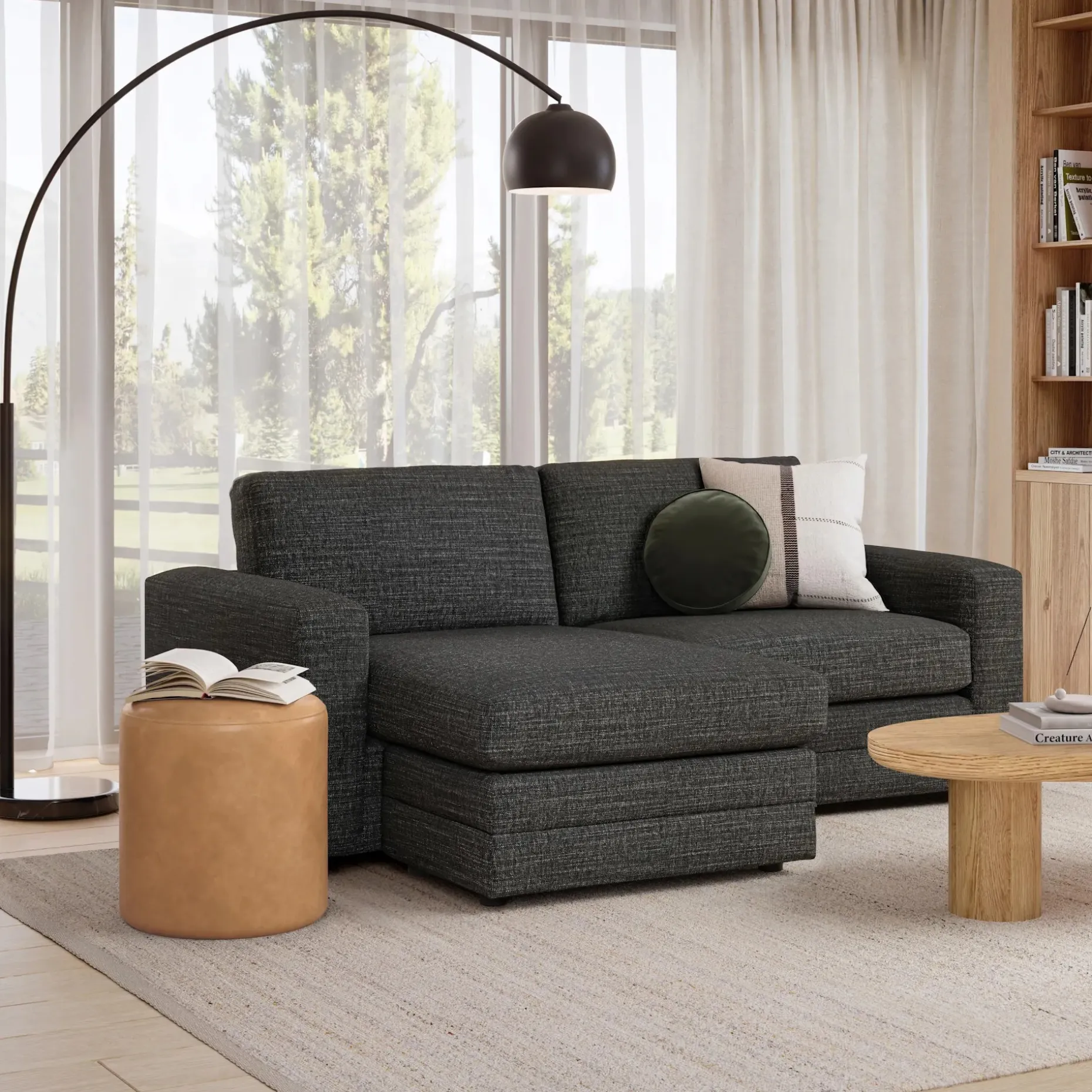 Riley 84" Reversible Storage Sectional - Napa Charcoal