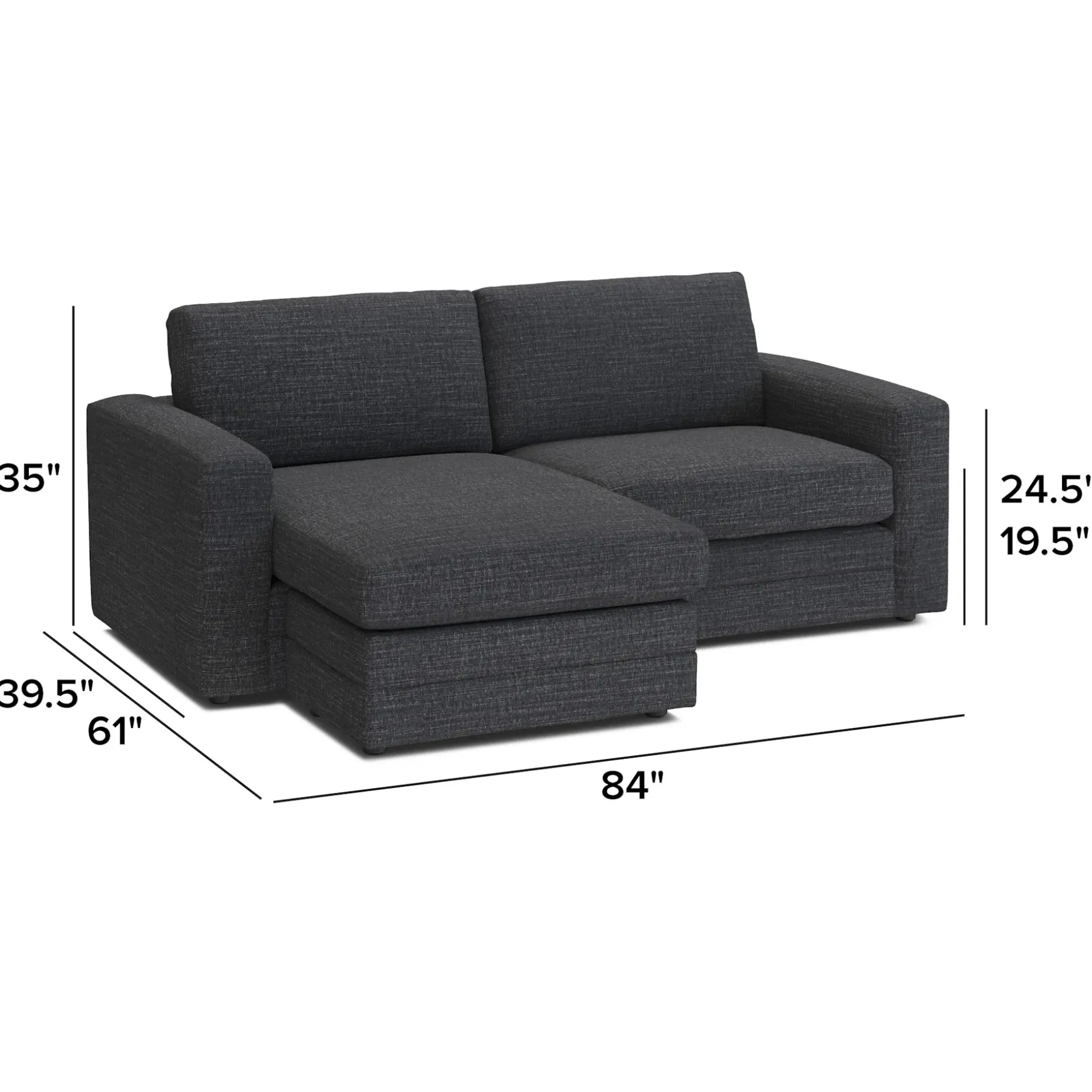 Riley 84" Reversible Storage Sectional - Napa Charcoal