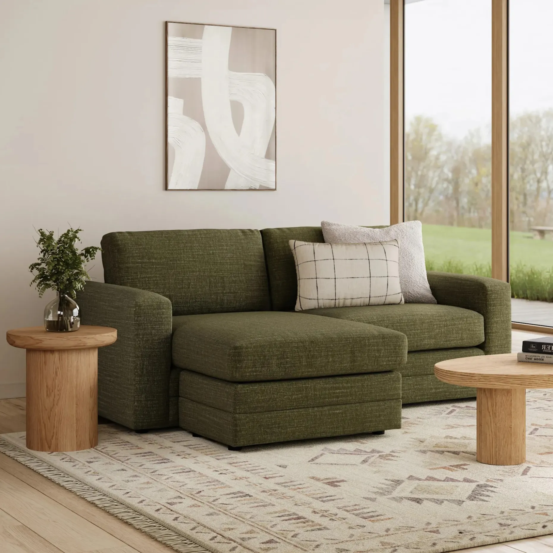 Riley 84" Reversible Storage Sectional - Napa Moss