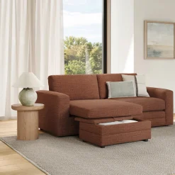 Riley 84" Reversible Storage Sectional - Napa Rust