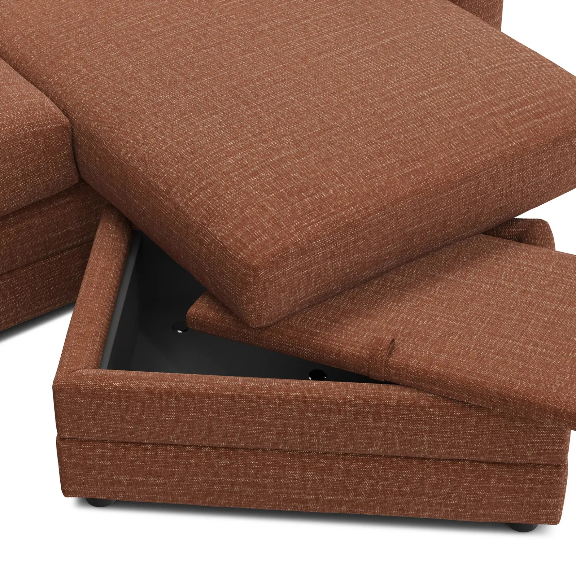 Riley 84" Reversible Storage Sectional - Napa Rust
