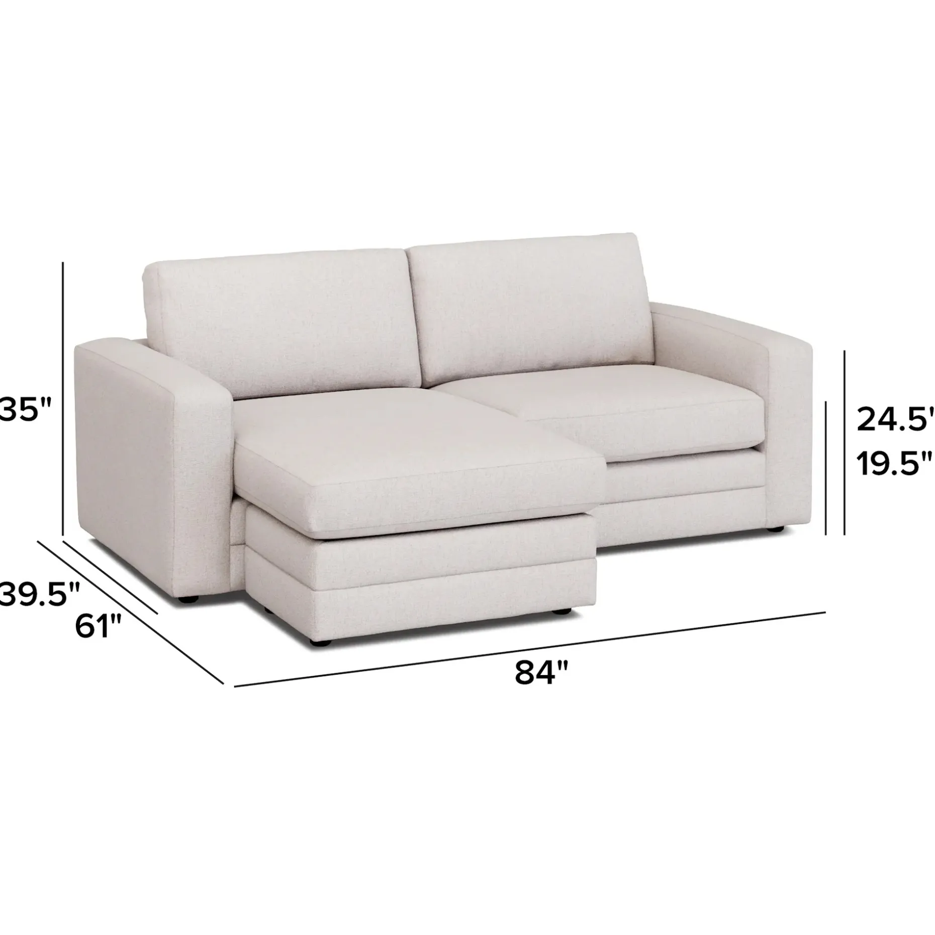 Riley 84" Reversible Storage Sectional - Napa White