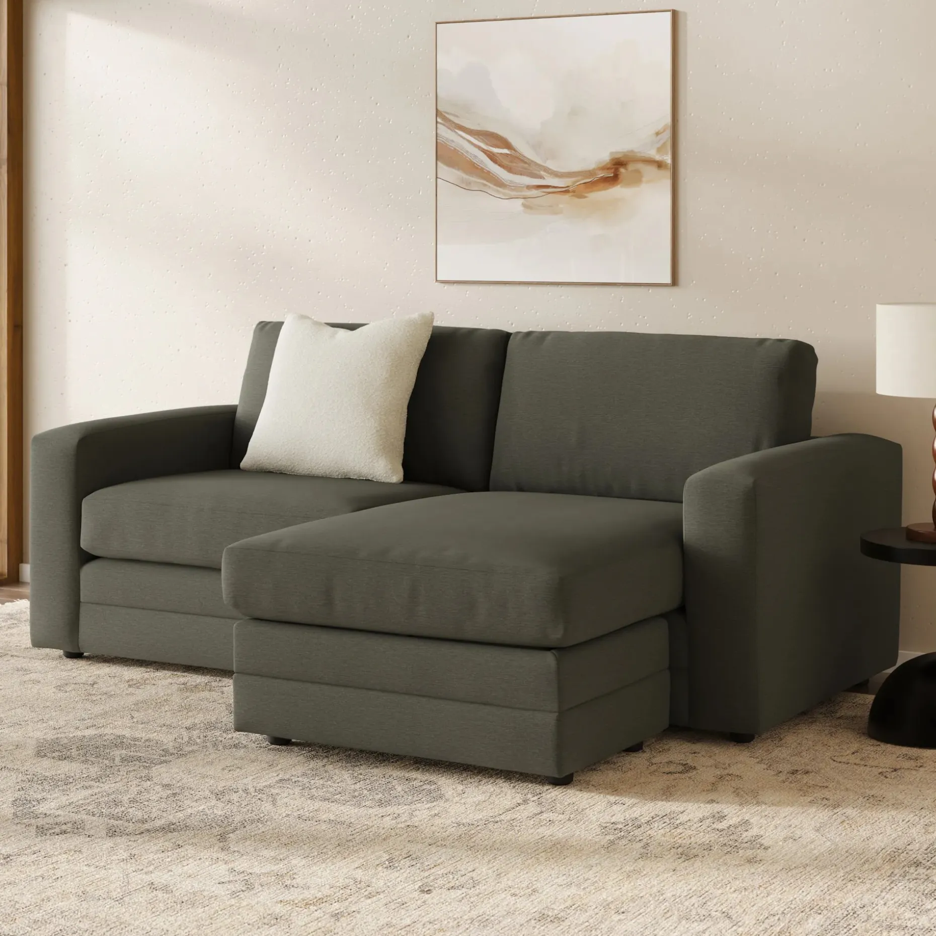 Riley 84" Reversible Storage Sectional - Silver Moss