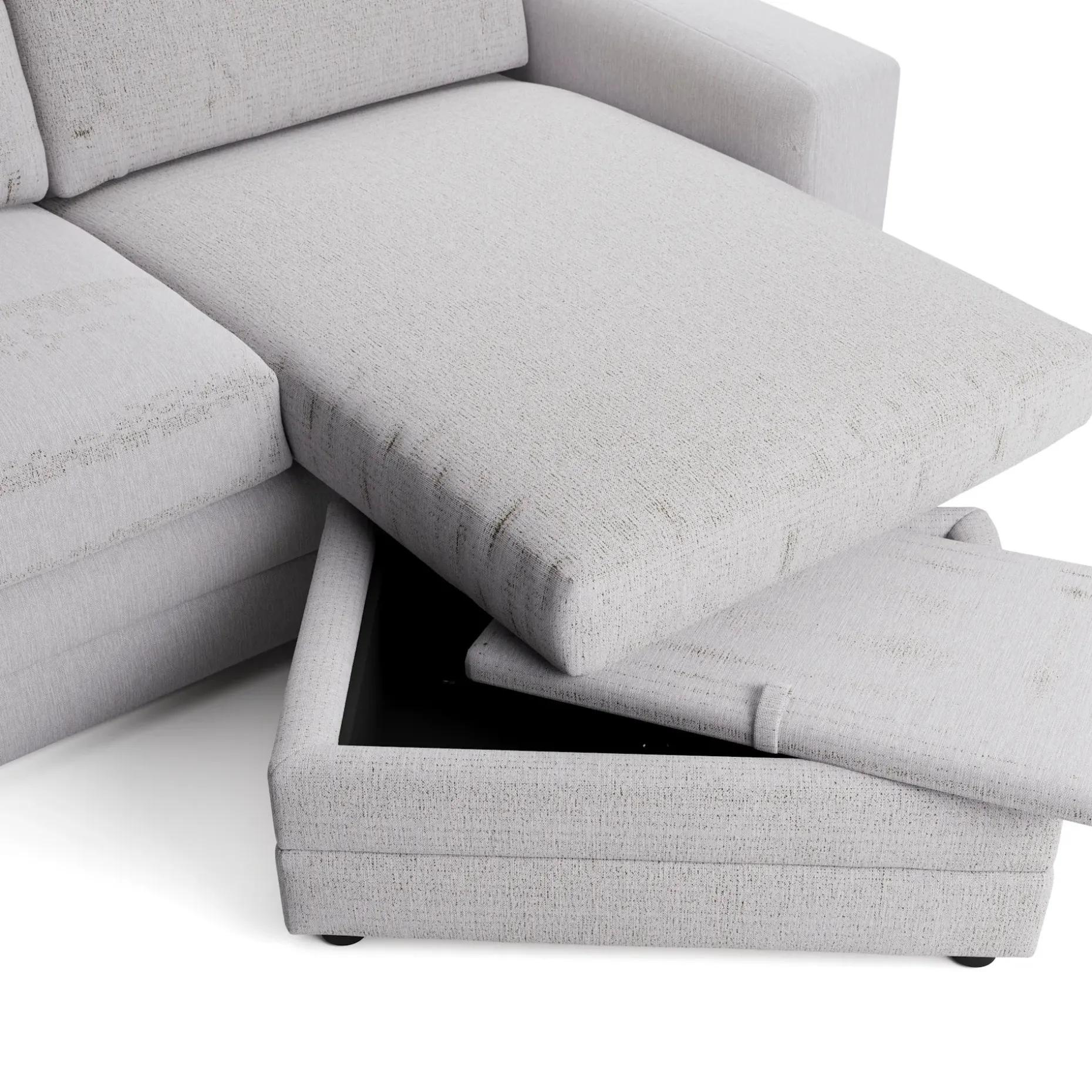 Riley 84" Reversible Storage Sectional - Silver Ivory