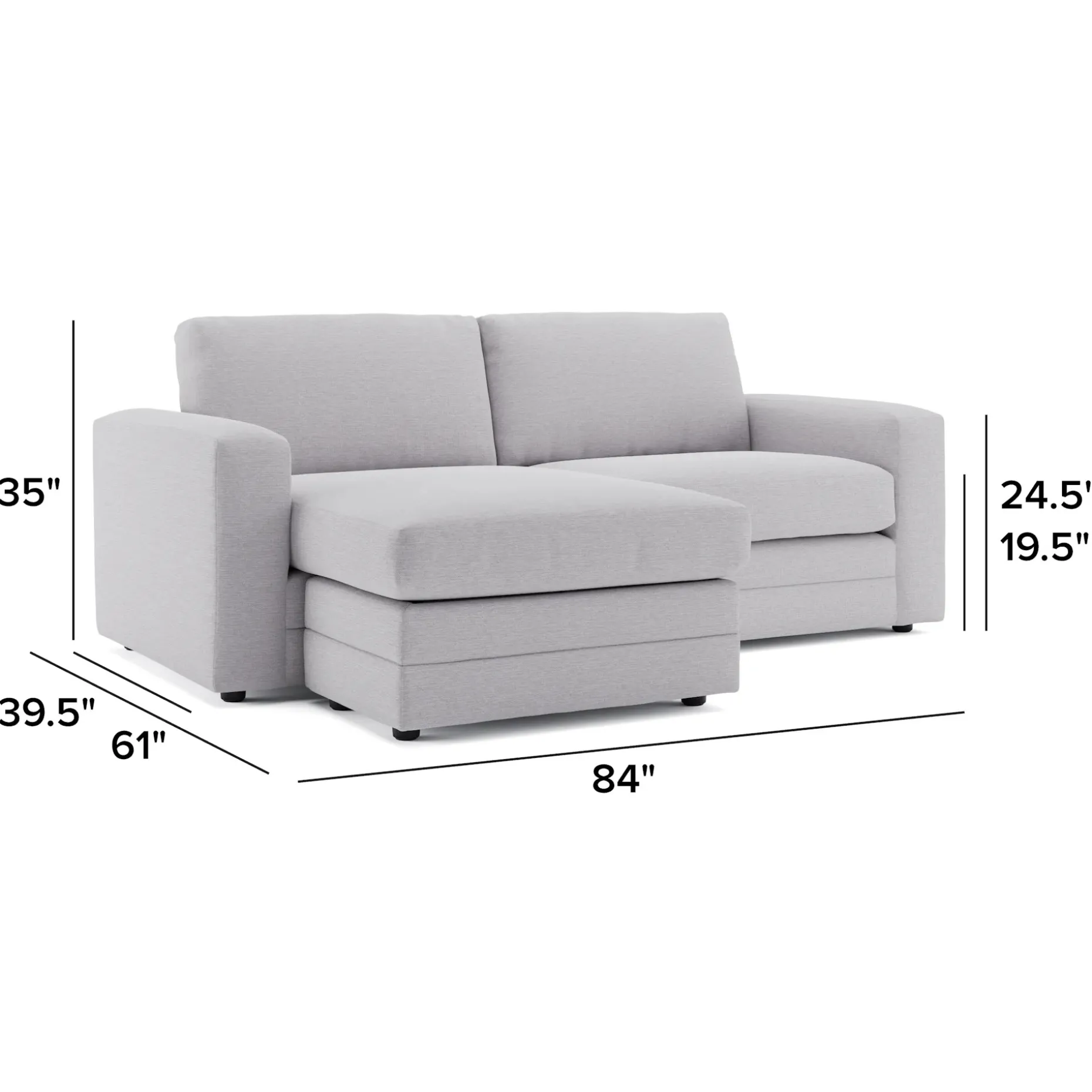 Riley 84" Reversible Storage Sectional - Silver Ivory