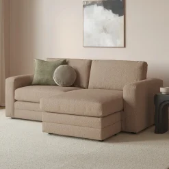 Riley 84" Reversible Storage Sectional - Sandstone Wool Bouclé