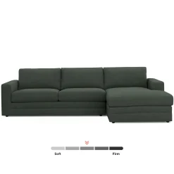 Riley 118.5" Right Sectional - Green Wool Bouclé