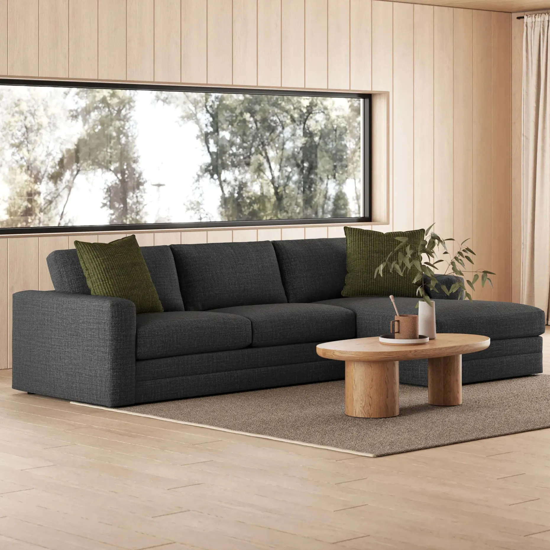 Riley 118.5" Right Sectional - Napa Charcoal