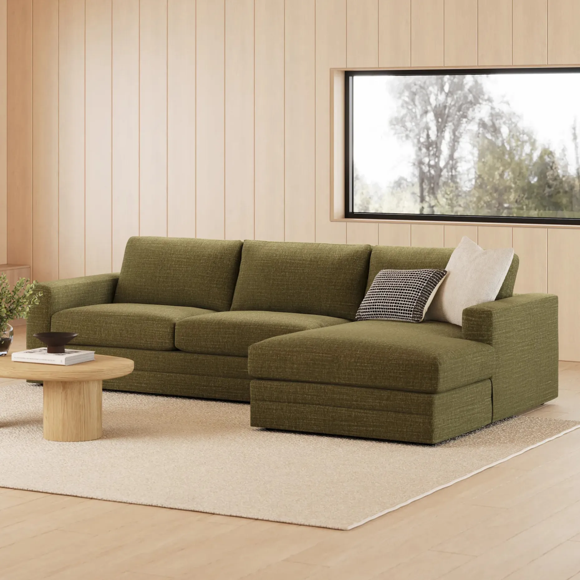 Riley 118.5" Right Sectional - Napa Moss