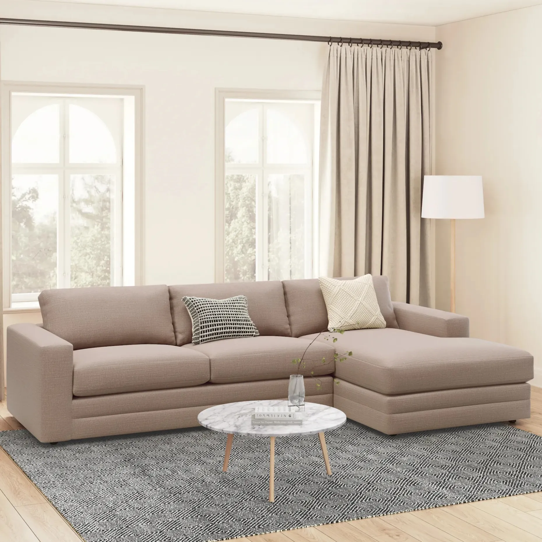 Riley 118.5" Right Sectional - Napa Quartz