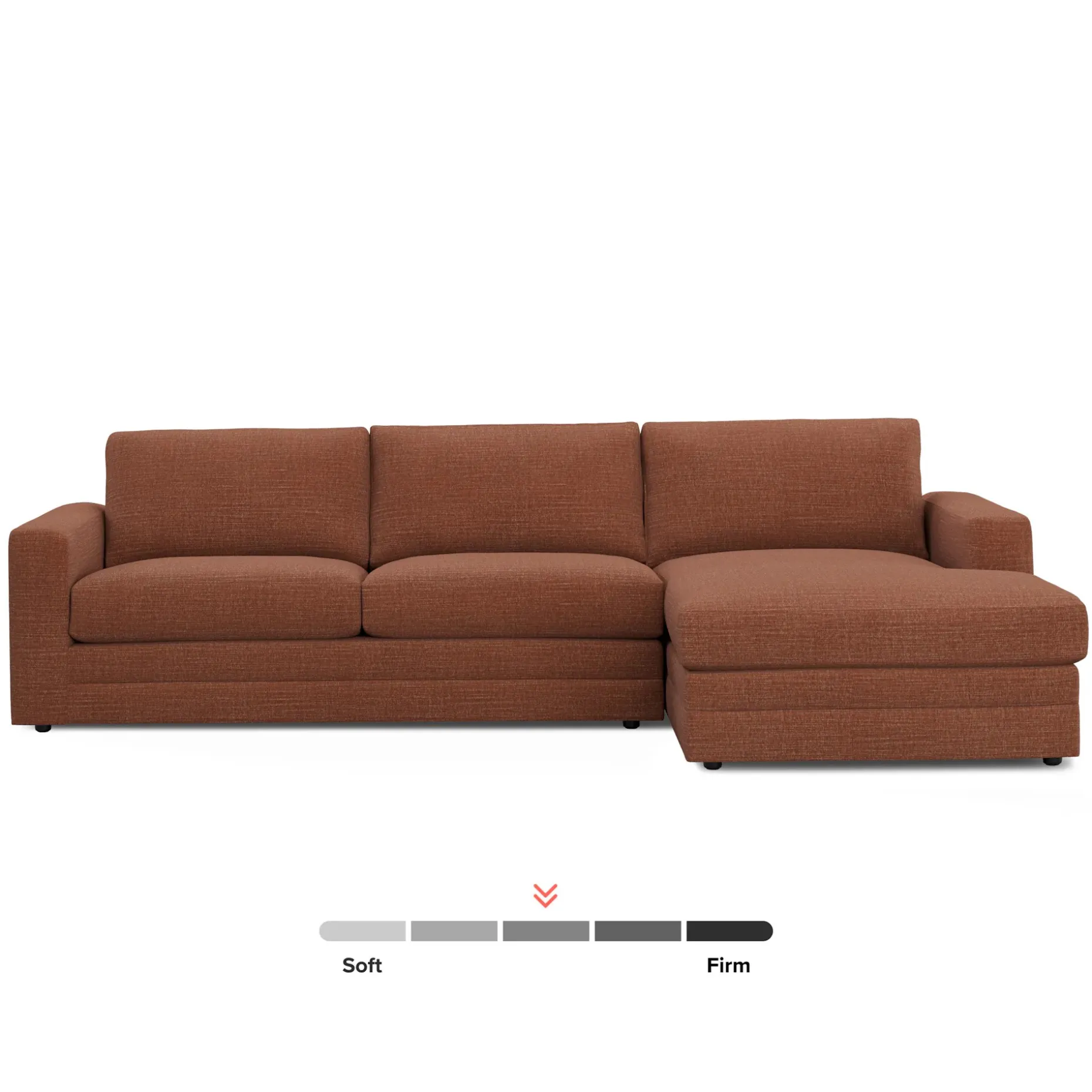 Riley 118.5" Right Sectional - Napa Rust