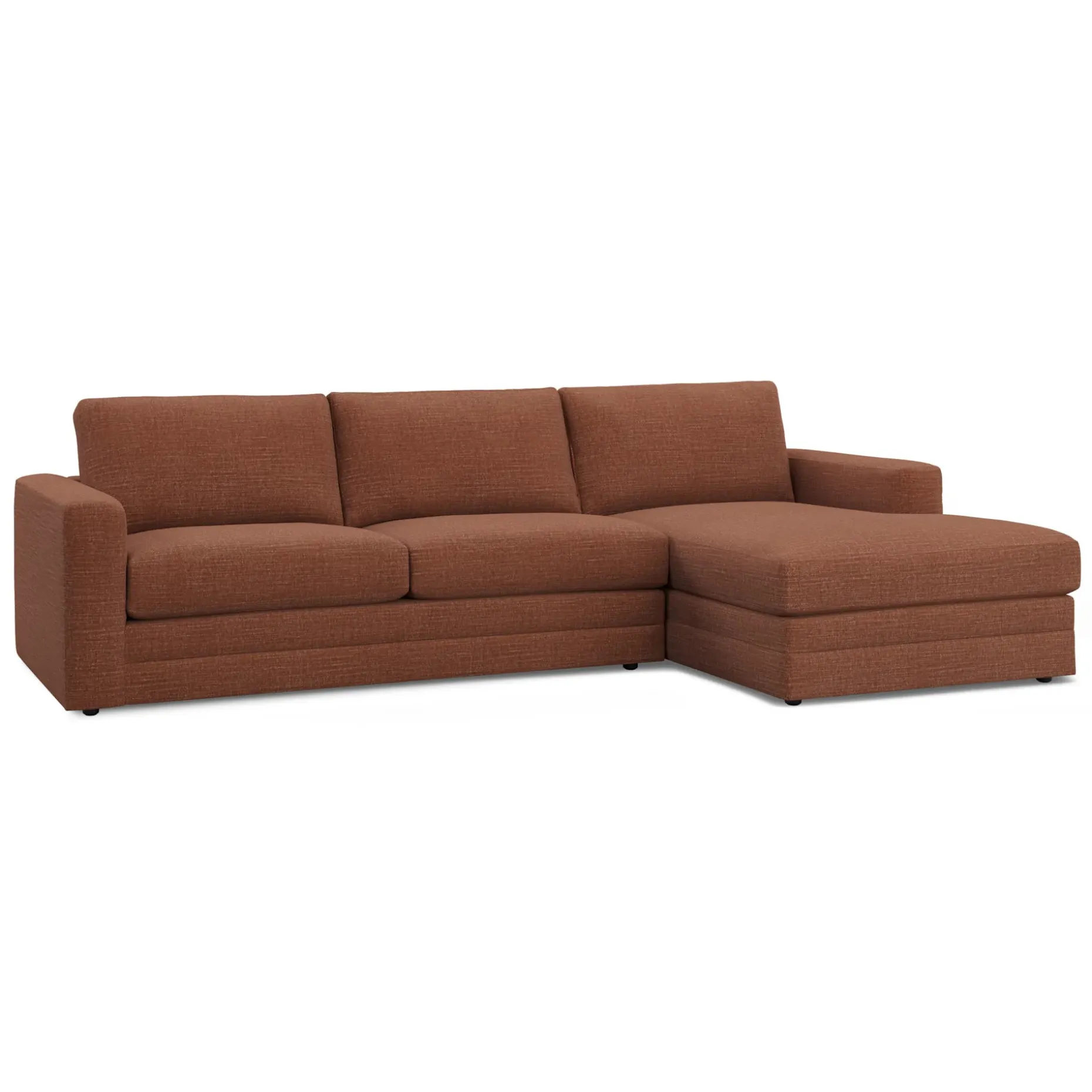 Riley 118.5" Right Sectional - Napa Rust