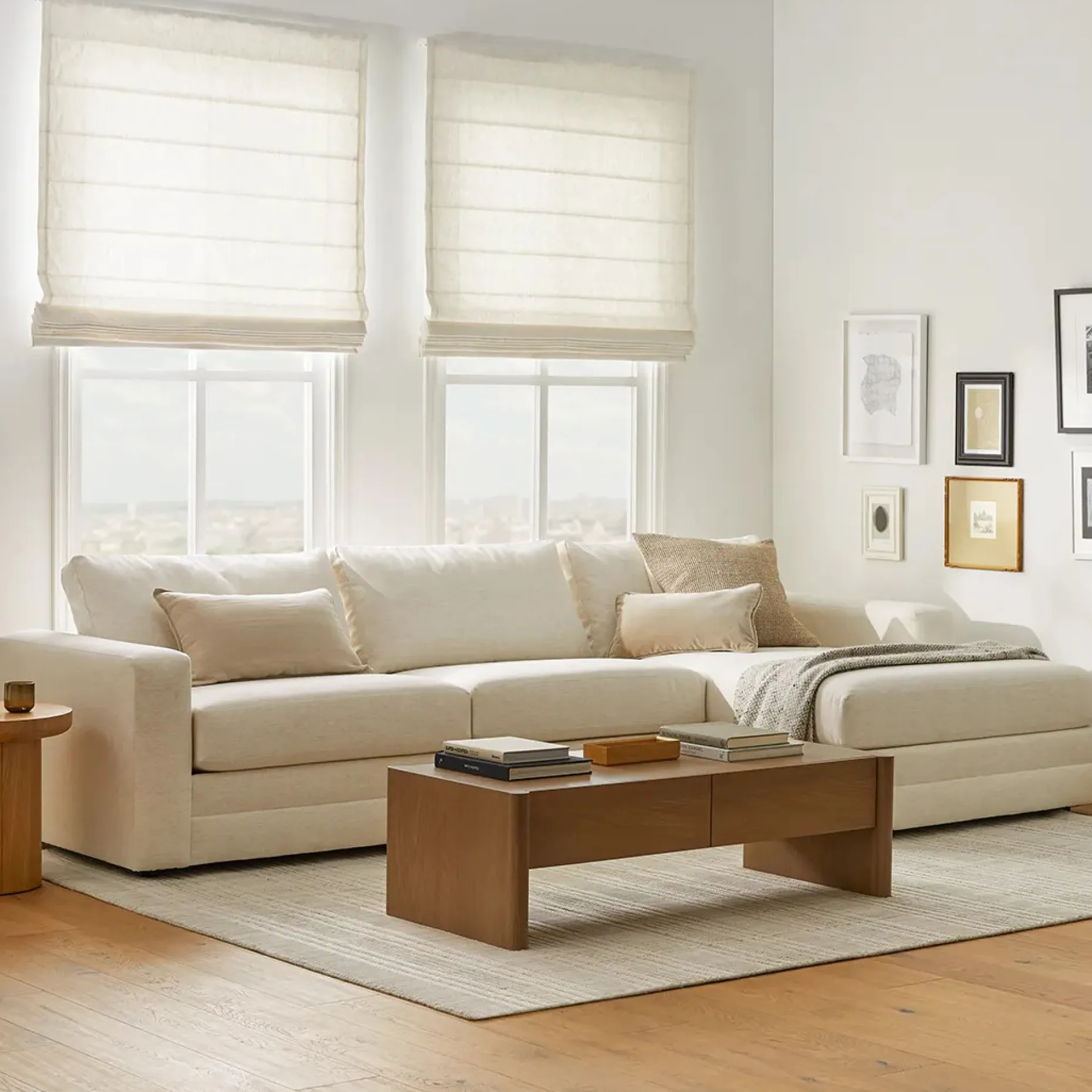 Riley 118.5" Right Sectional - Napa White