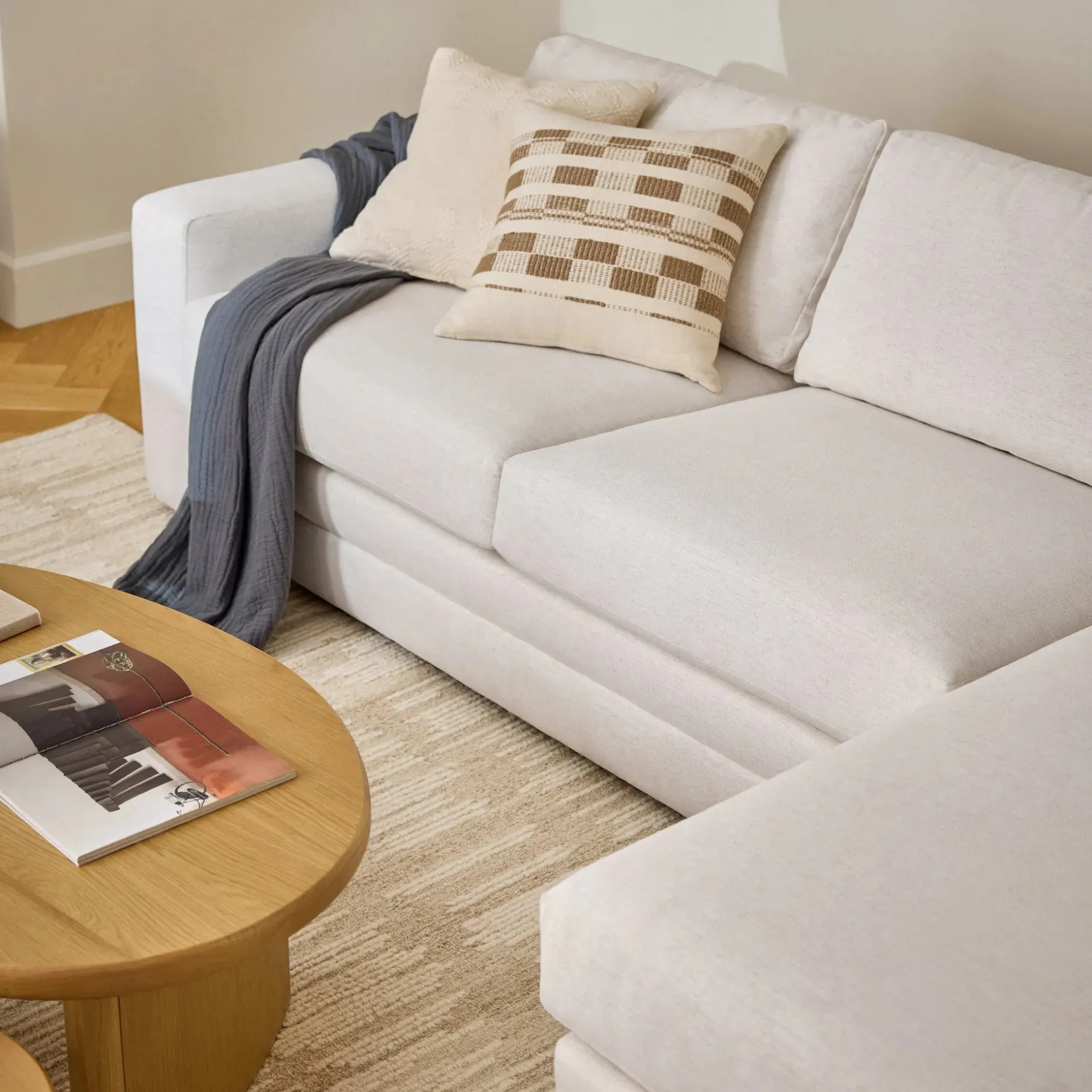 Riley 118.5" Right Sectional - Napa White