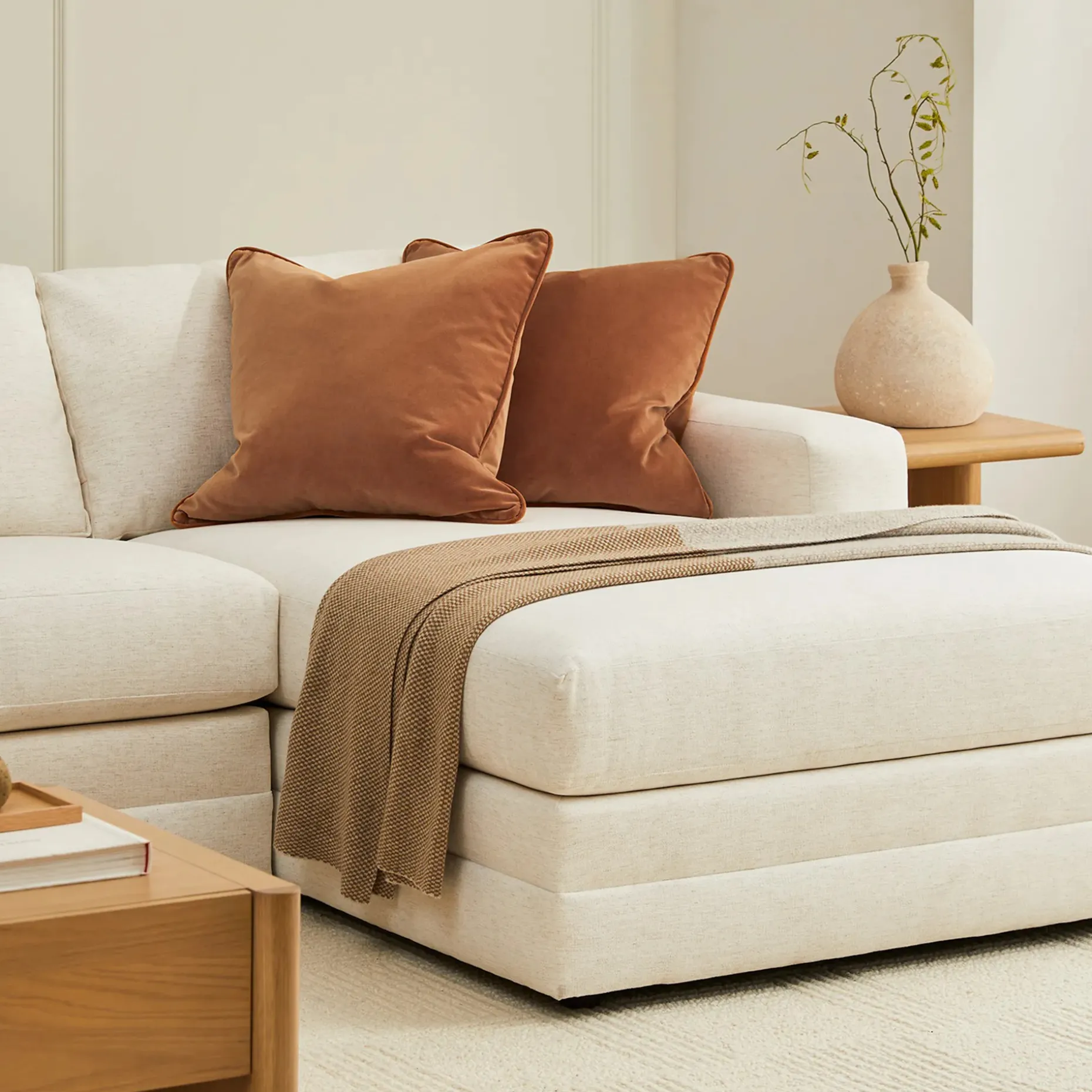Riley 118.5" Right Sectional - Napa White
