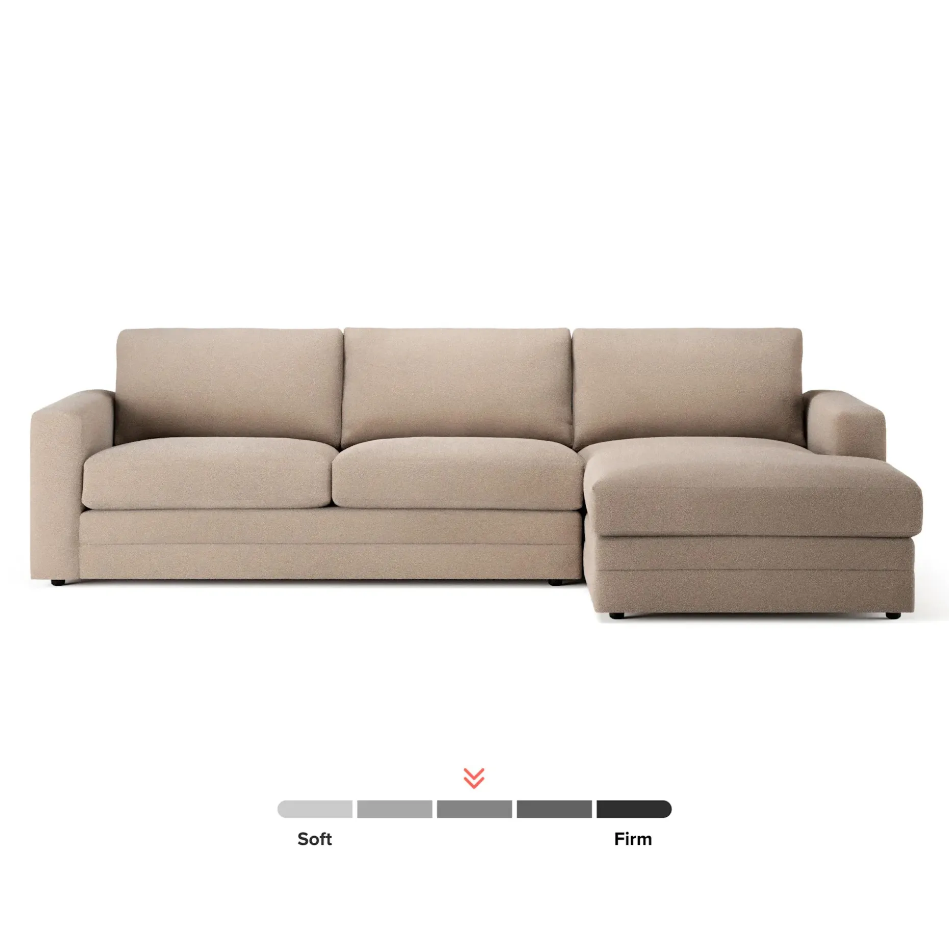 Riley 118.5" Right Sectional - Sandstone Wool Bouclé