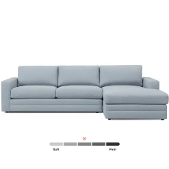 Riley 118.5" Right Sectional - Silver Light Blue