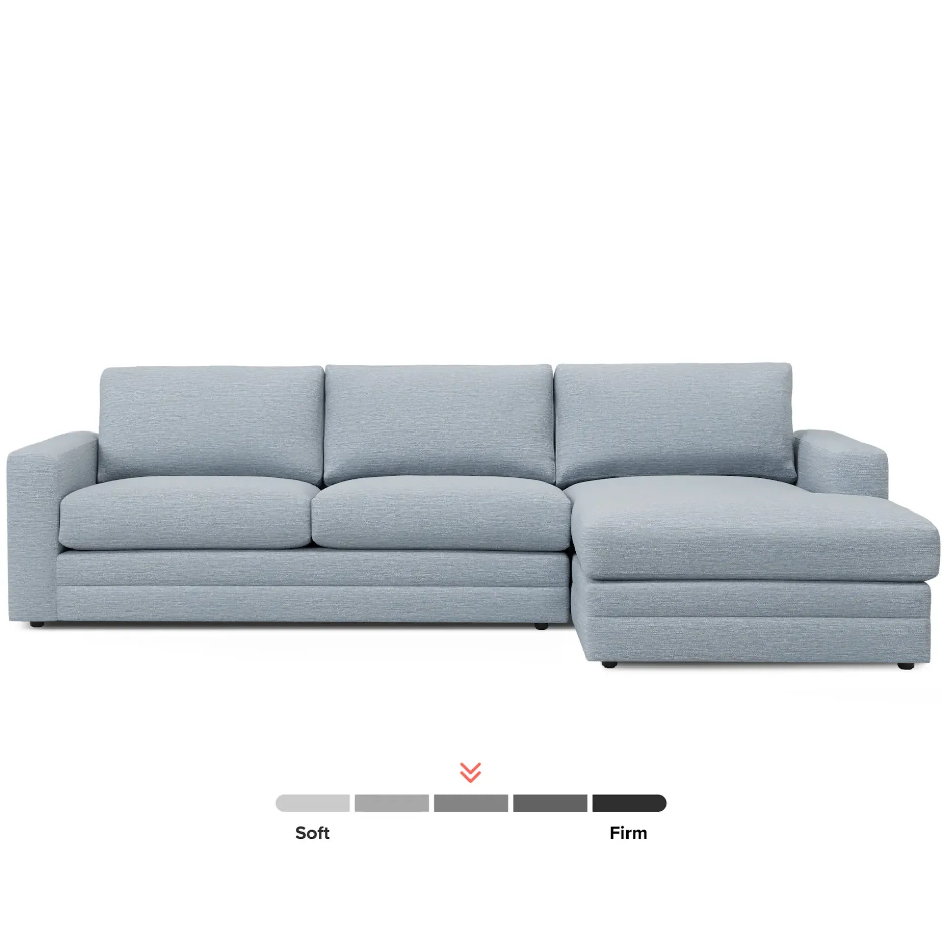Riley 118.5" Right Sectional - Silver Light Blue