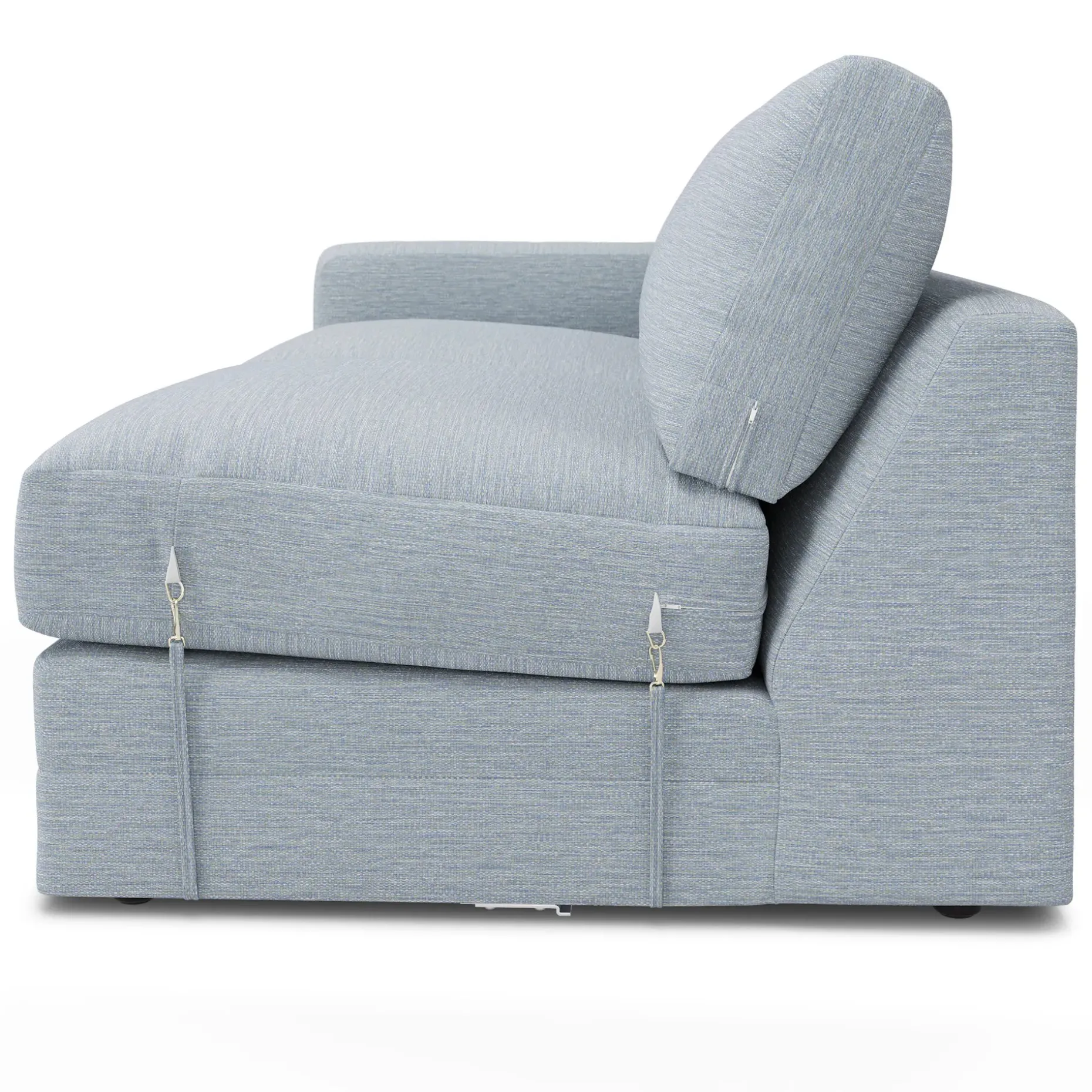 Riley 118.5" Right Sectional - Silver Light Blue