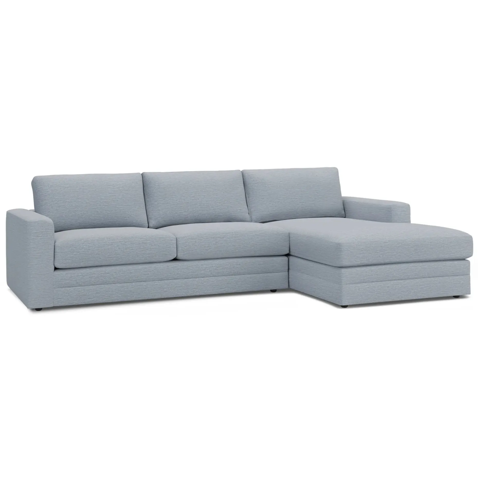 Riley 118.5" Right Sectional - Silver Light Blue