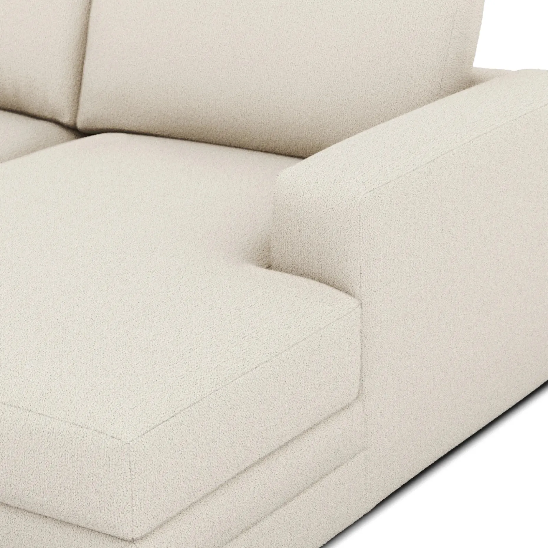 Riley 118" Right Storage Sleeper Sectional - Ivory Wool Bouclé