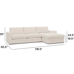 Riley 118" Right Storage Sleeper Sectional - Ivory Wool Bouclé