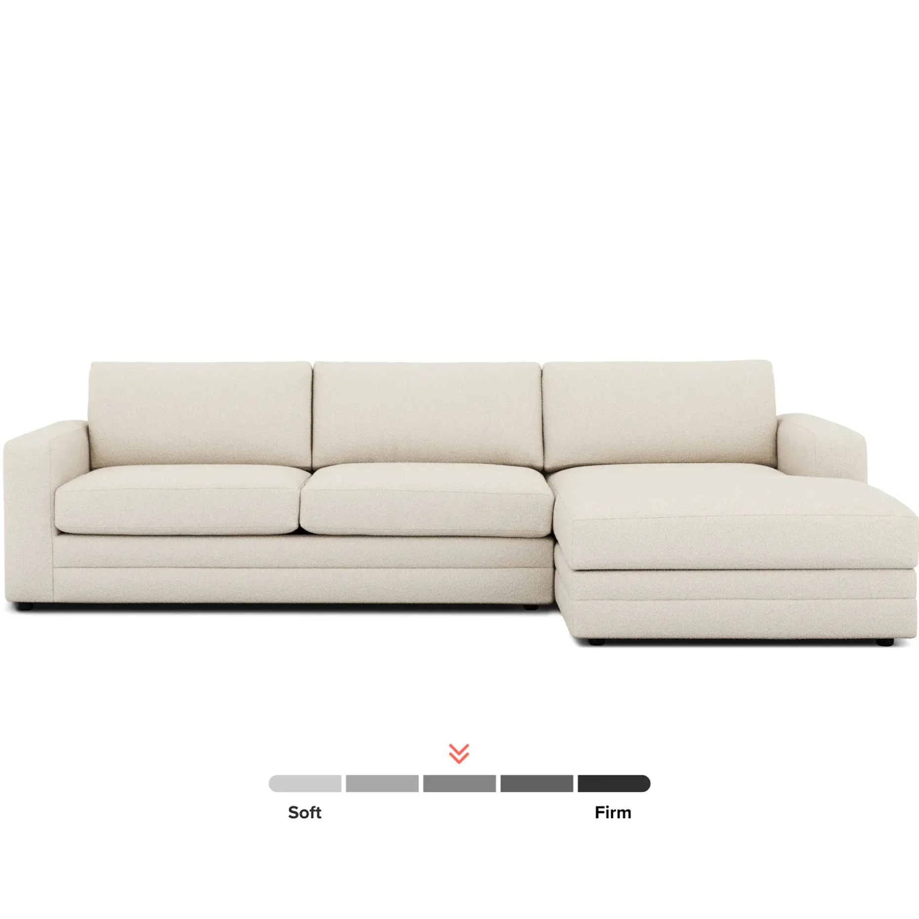 Riley 118" Right Storage Sleeper Sectional - Ivory Wool Bouclé