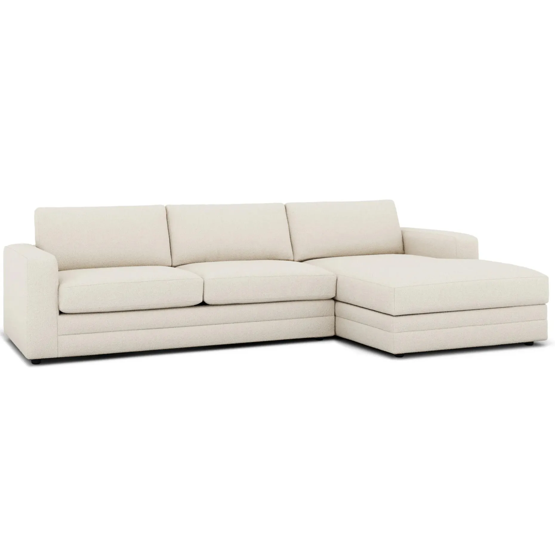Riley 118" Right Storage Sleeper Sectional - Ivory Wool Bouclé